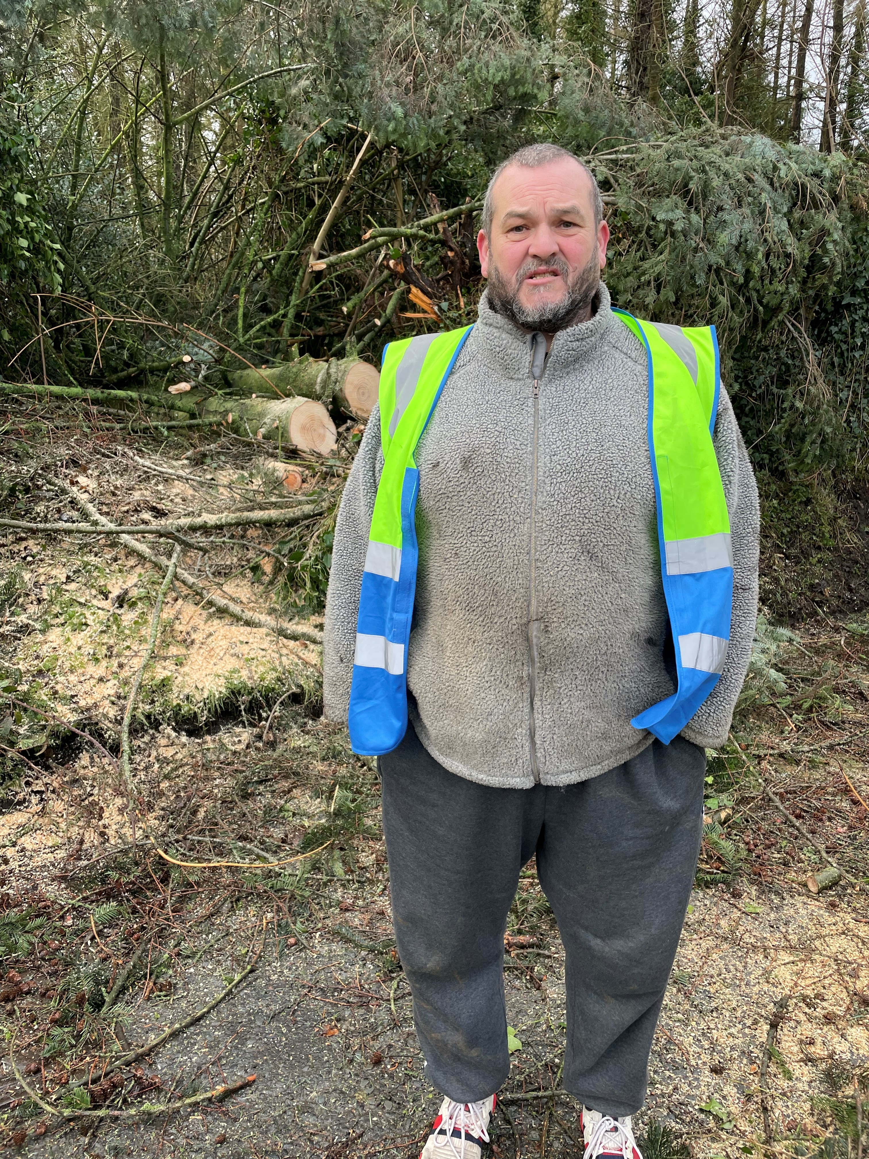 John Bishorek wearing hi-viz vest