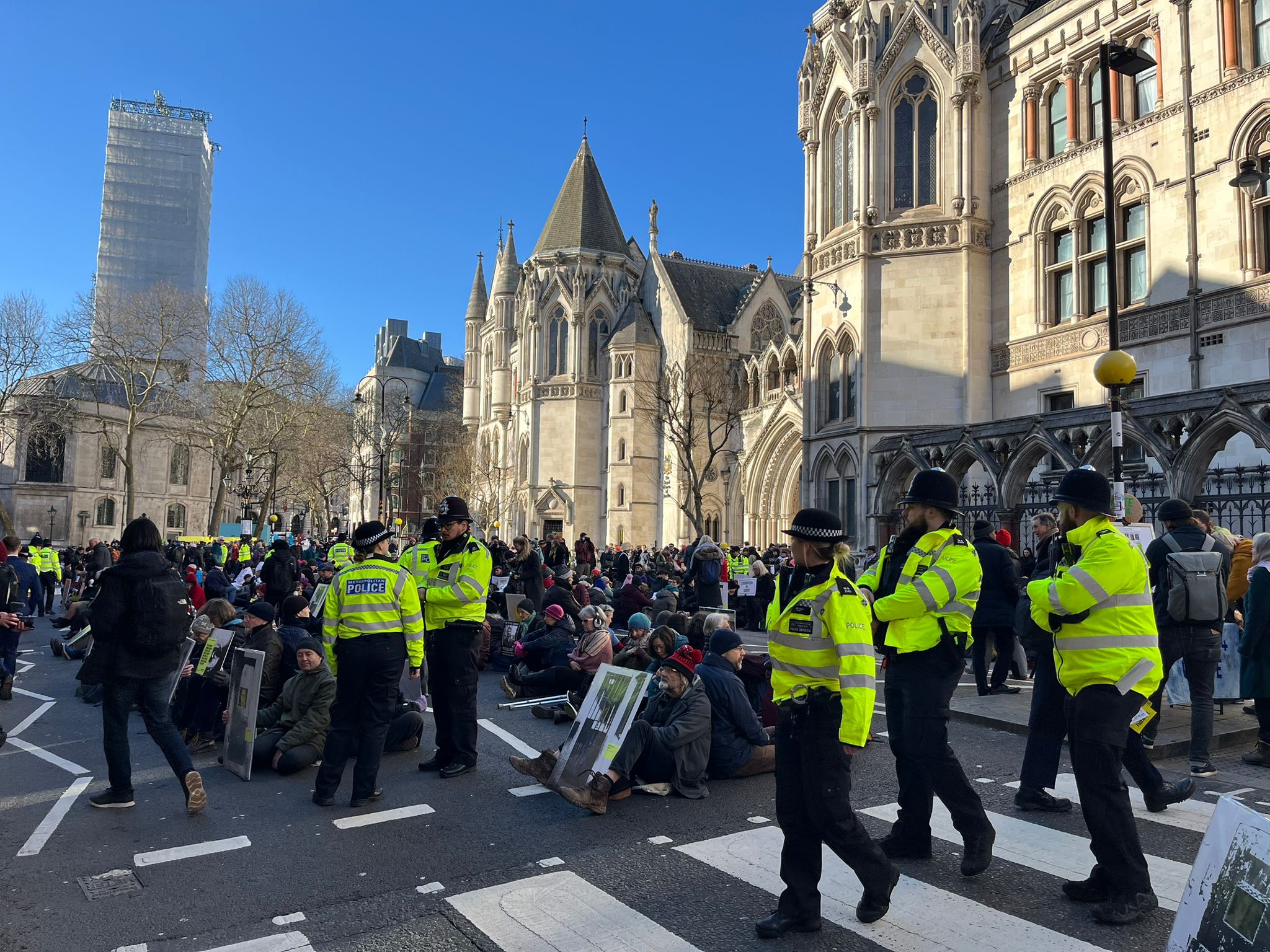 The Strand in central London was closed during the protest (Callum Parke/PA)