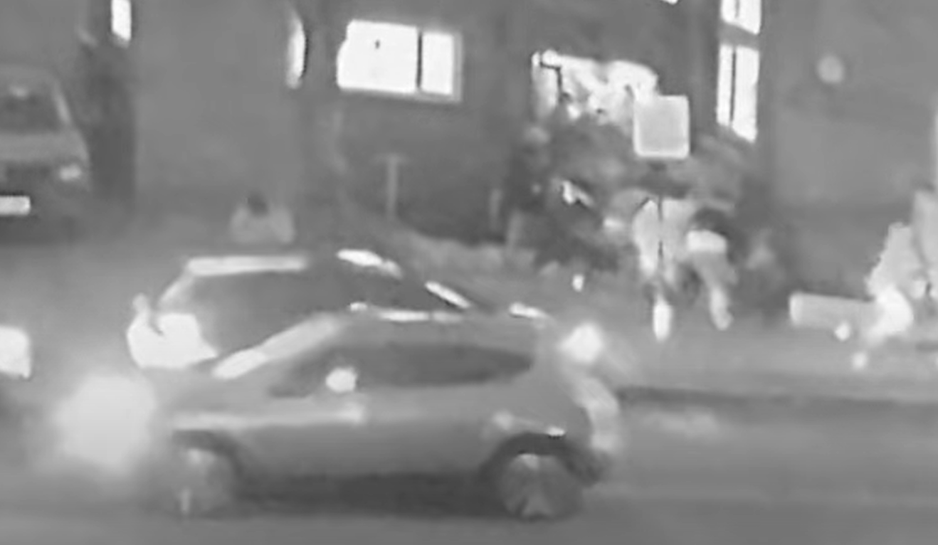 A still from CCTV footage of a drive-by shooting