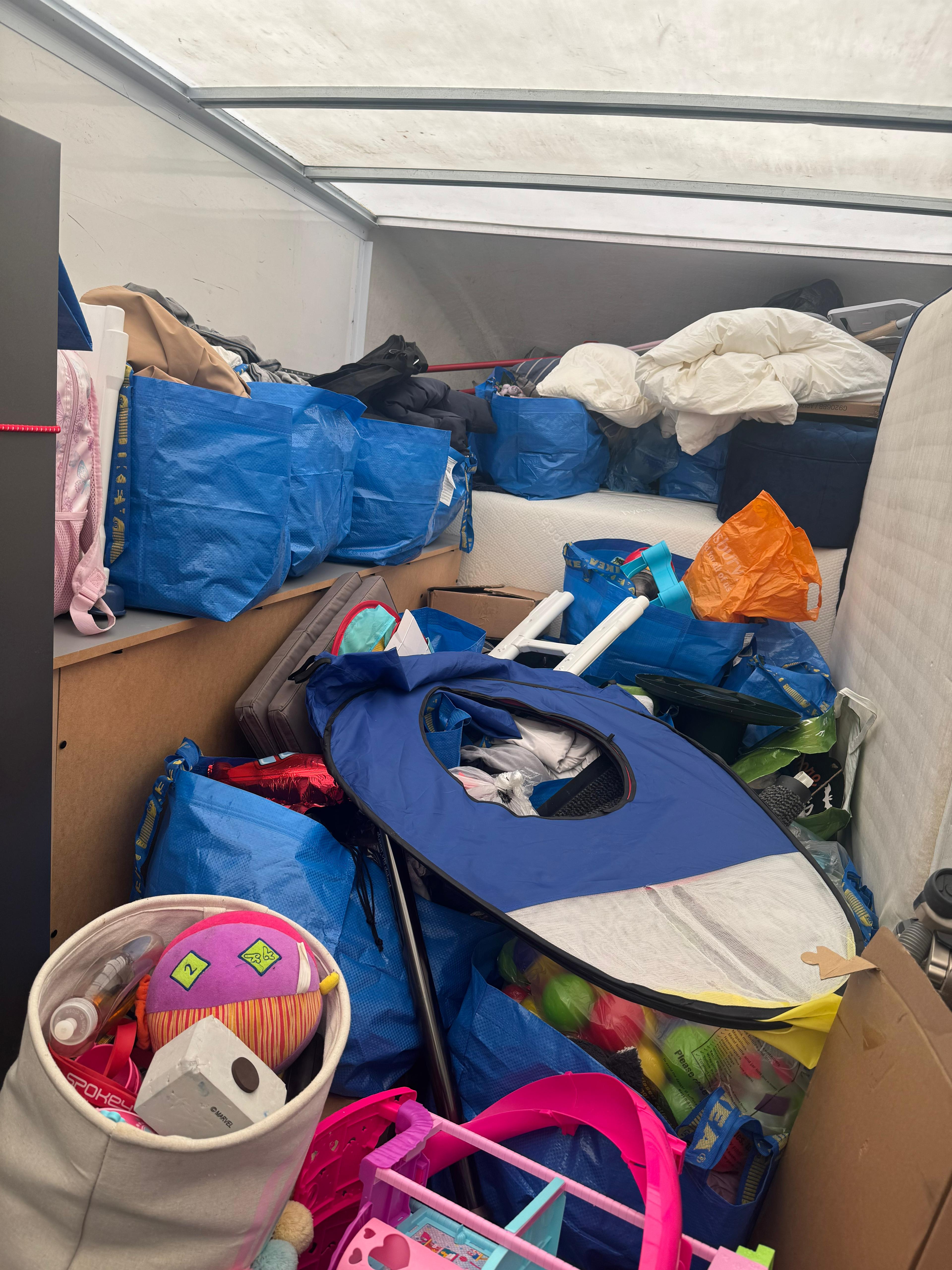 Belongings in the back of a removals van