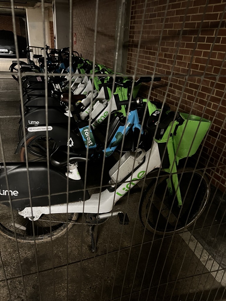 Seized e-bikes in storage