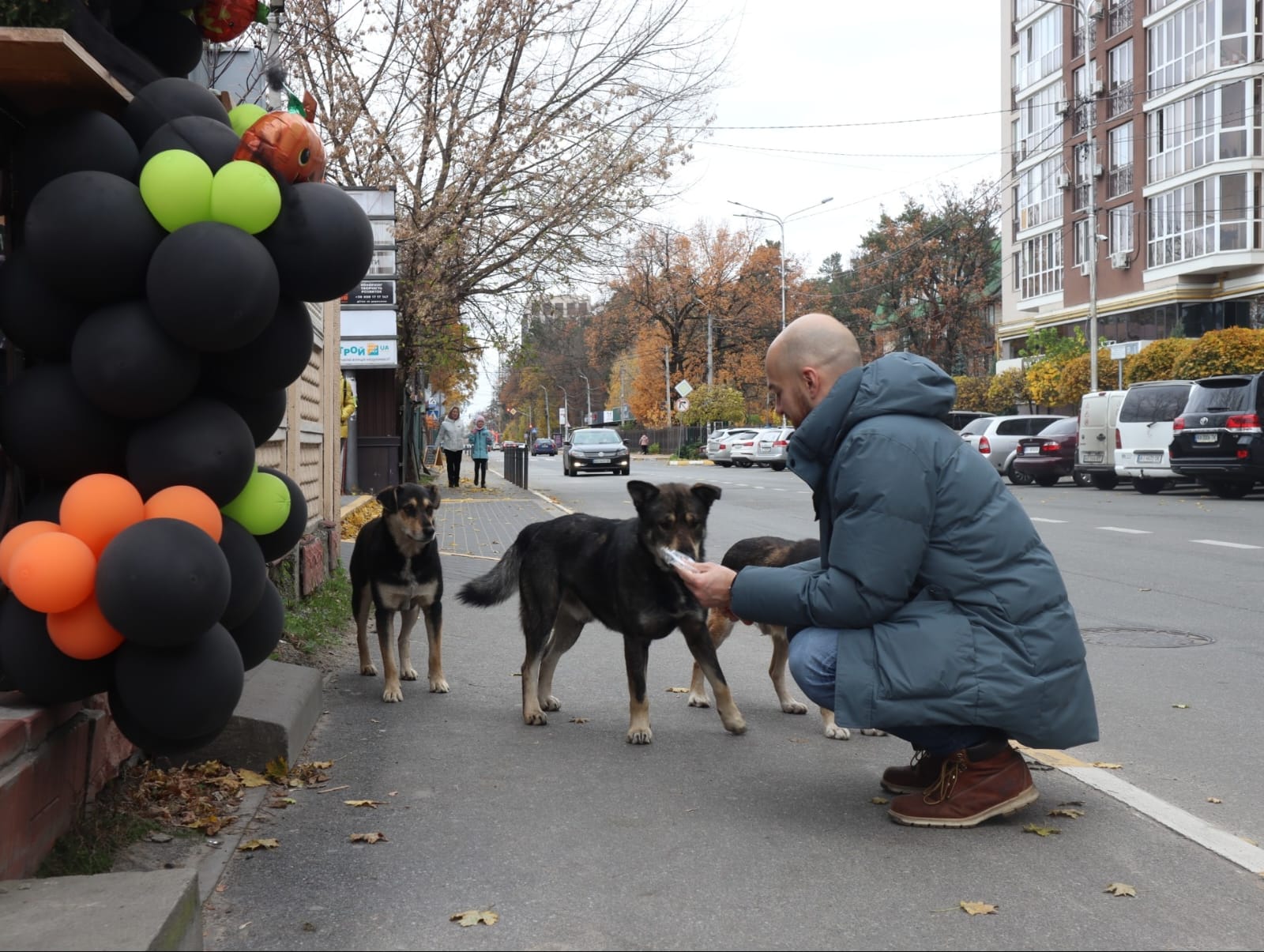 A man with a dog