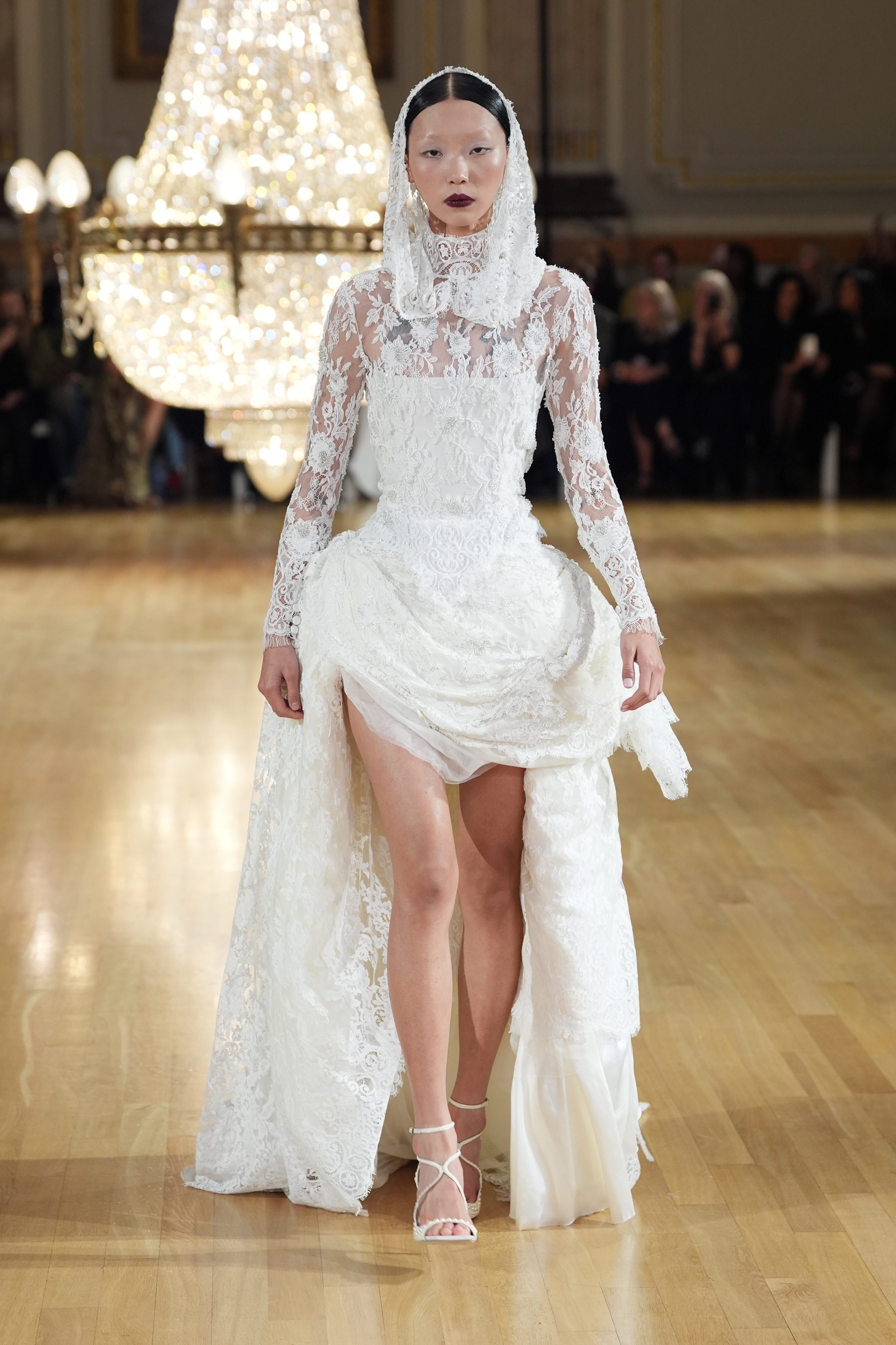 A model on the catwalk during the Annie's Ibiza Collection show at Institution of Civil Engineers, central London, during London Fashion Week. Picture date: Saturday February 22, 2025.