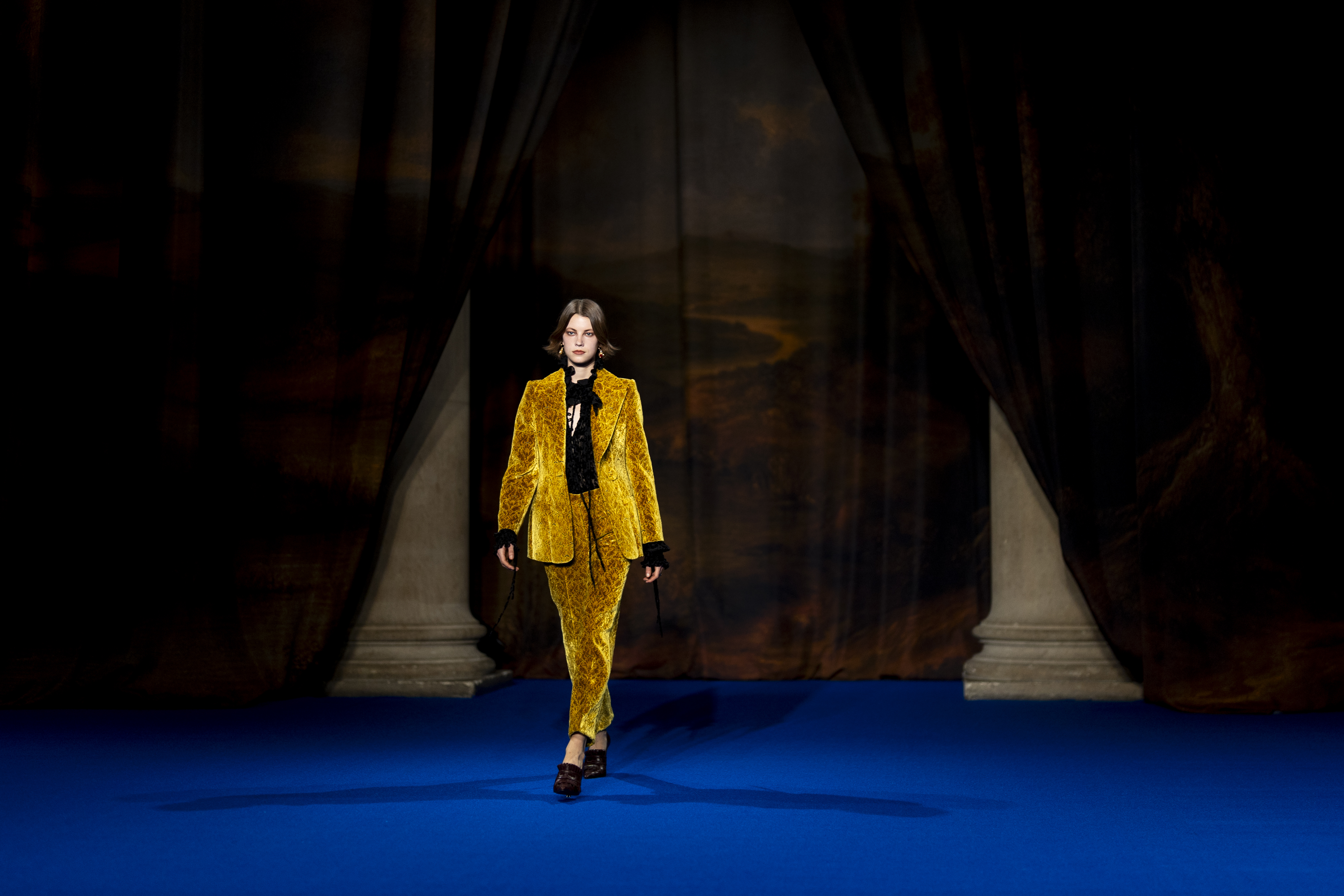 Models on the catwalk during the Burberry show at Tate Britain, London, during London Fashion Week. Picture date: Monday February 24, 2025.