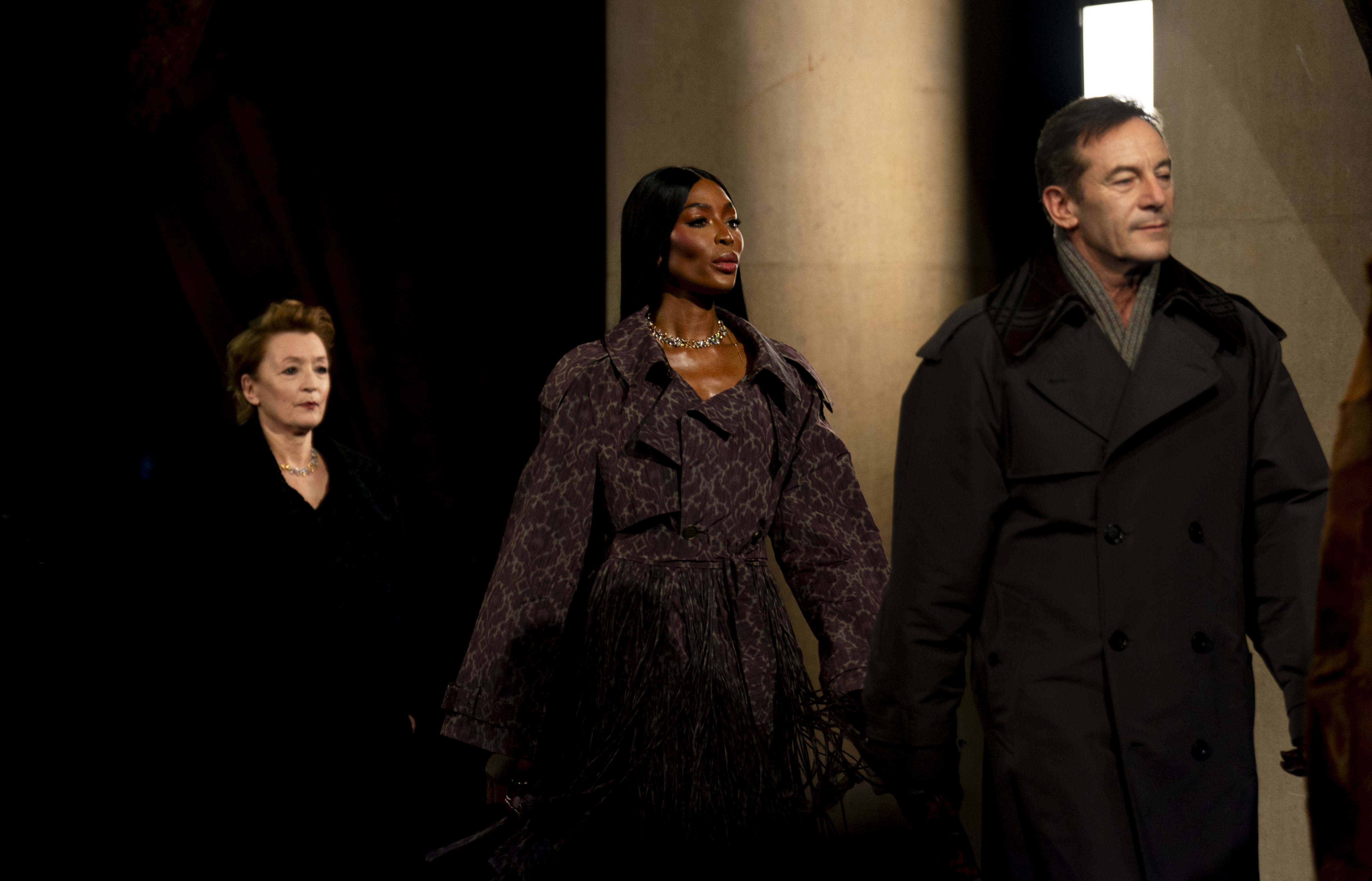 Naomi Campbell, Lesley Manville and Jason Isaacs