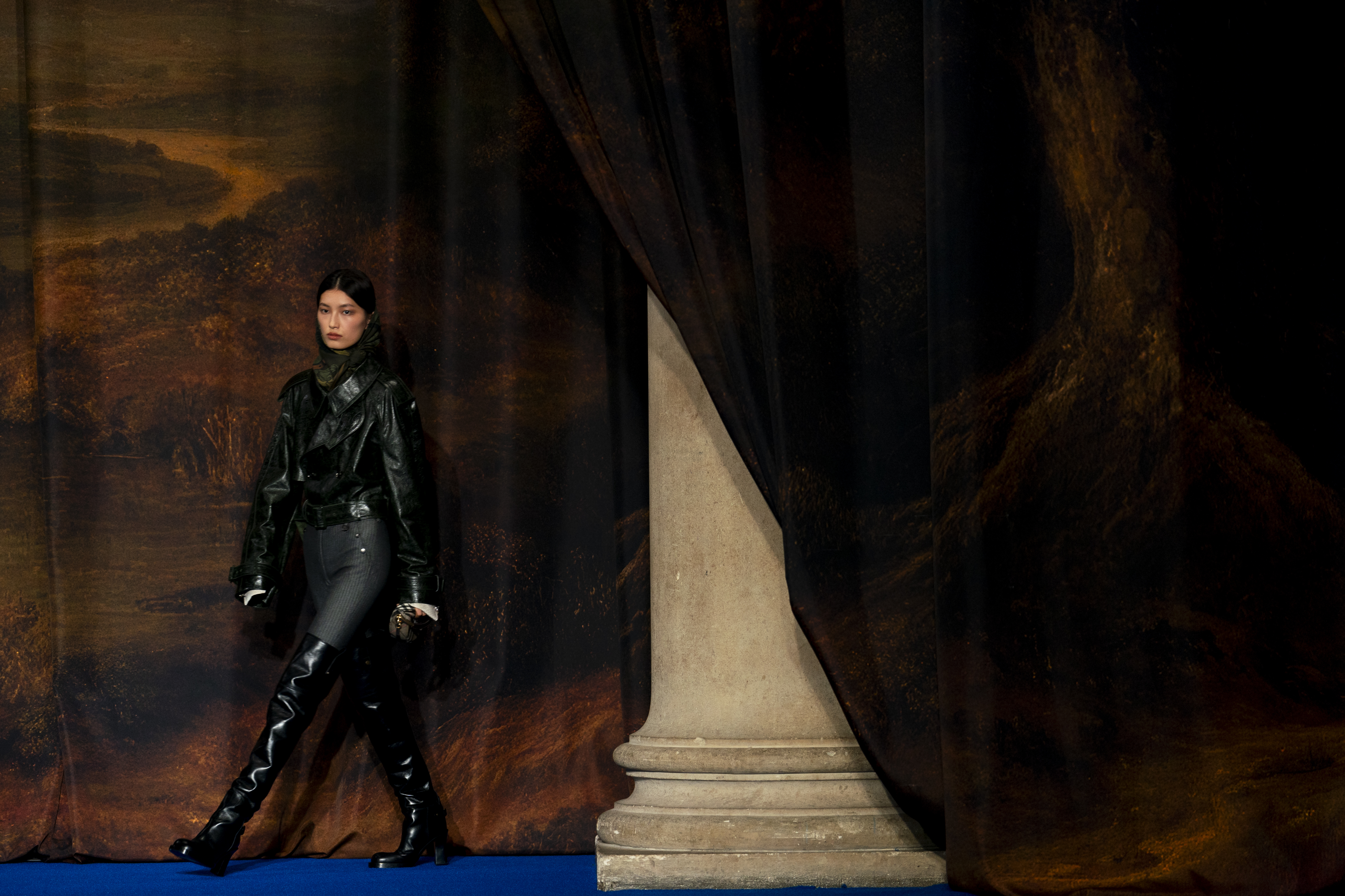 Models on the catwalk during the Burberry show at Tate Britain, London, during London Fashion Week. Picture date: Monday February 24, 2025.