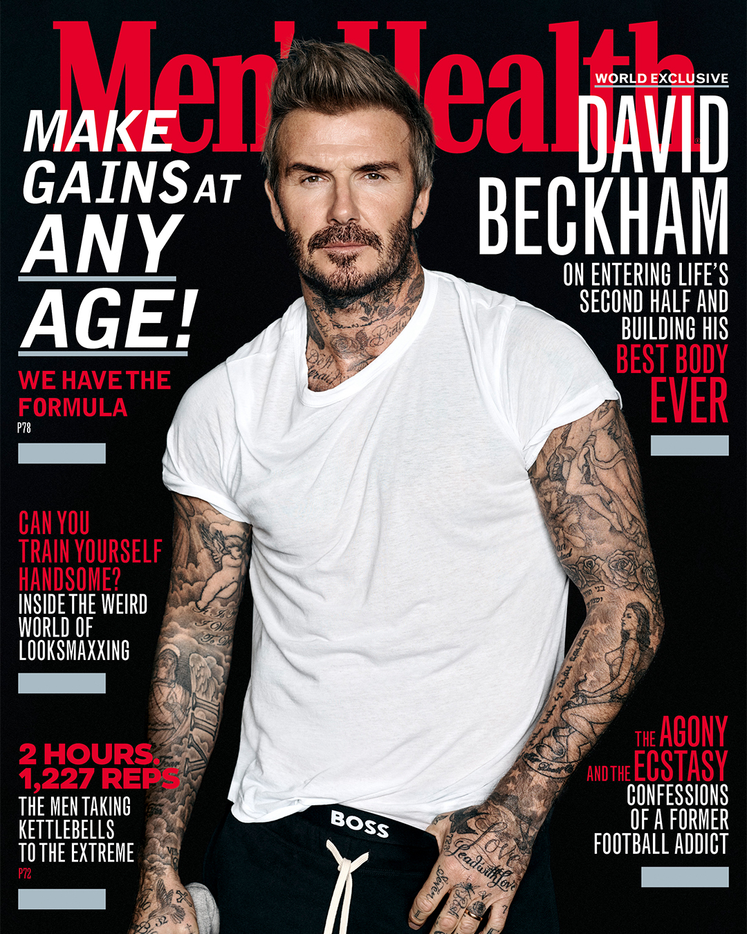 David Beckham on cover of Men's Health UK. (Scott Trindle / Men’s Health)