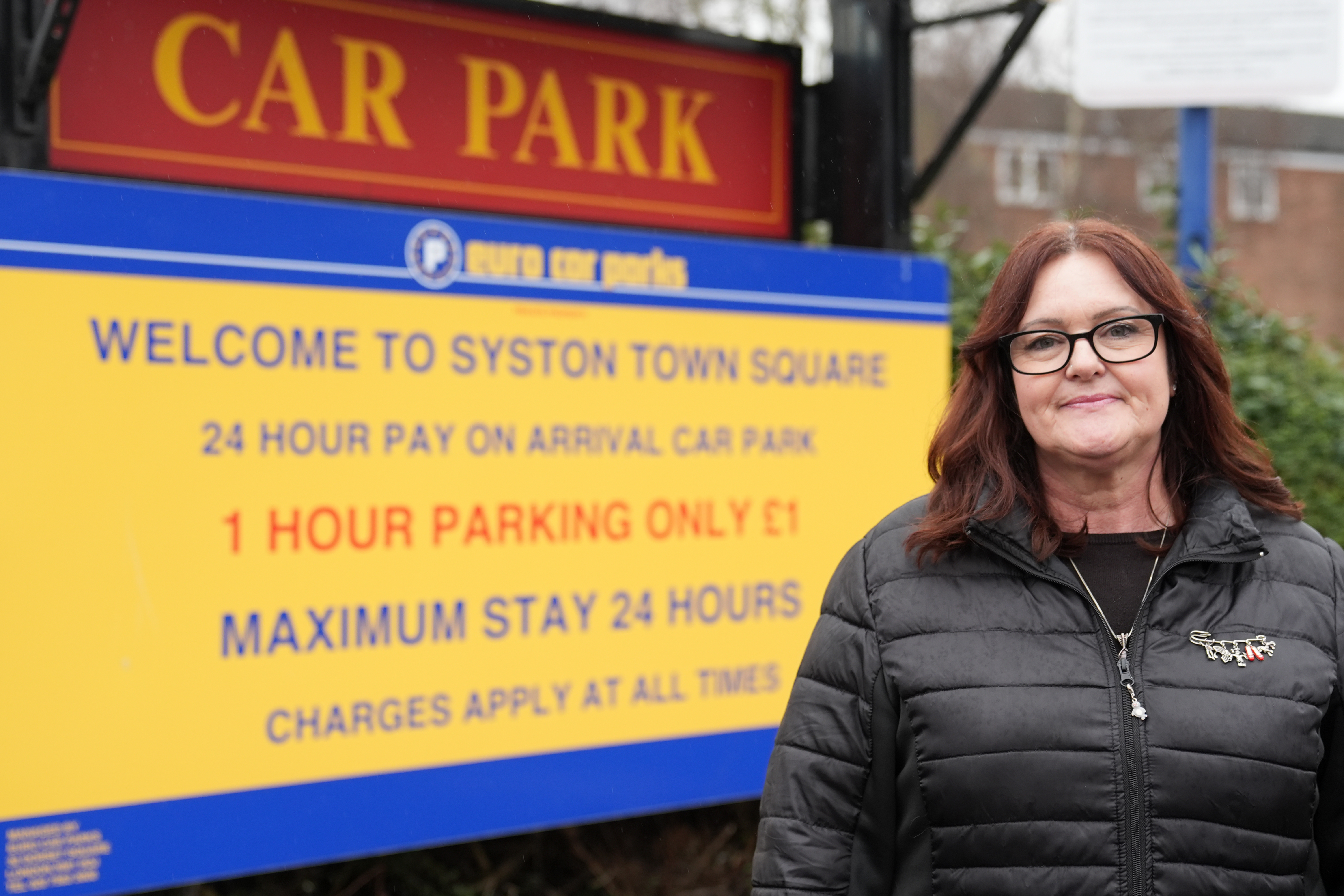 Motorist Debbie Dinckal in Syston Town Square car park in Leicestershire