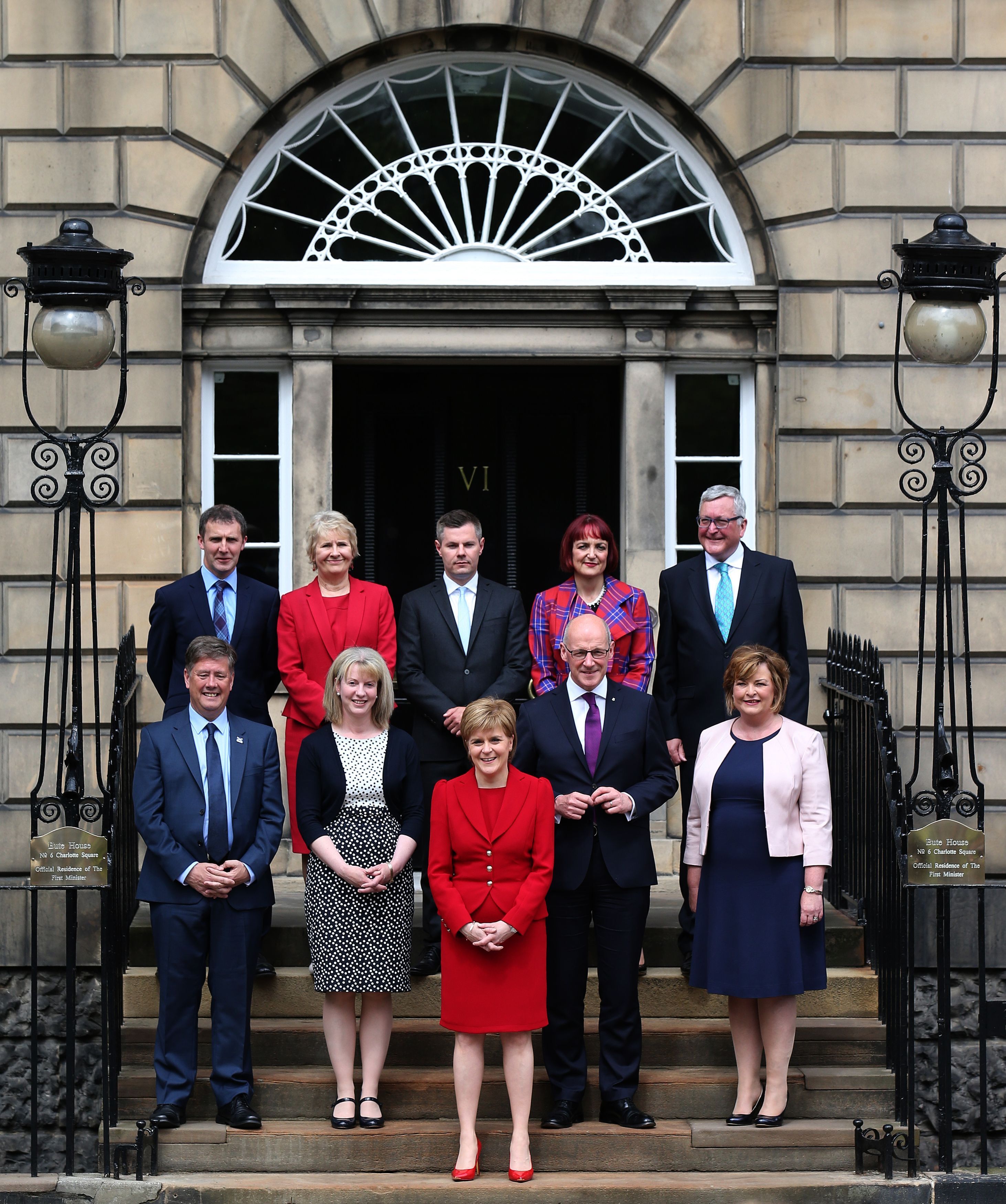 Nicola Sturgeon with her Cabinet on the steps of Bute House