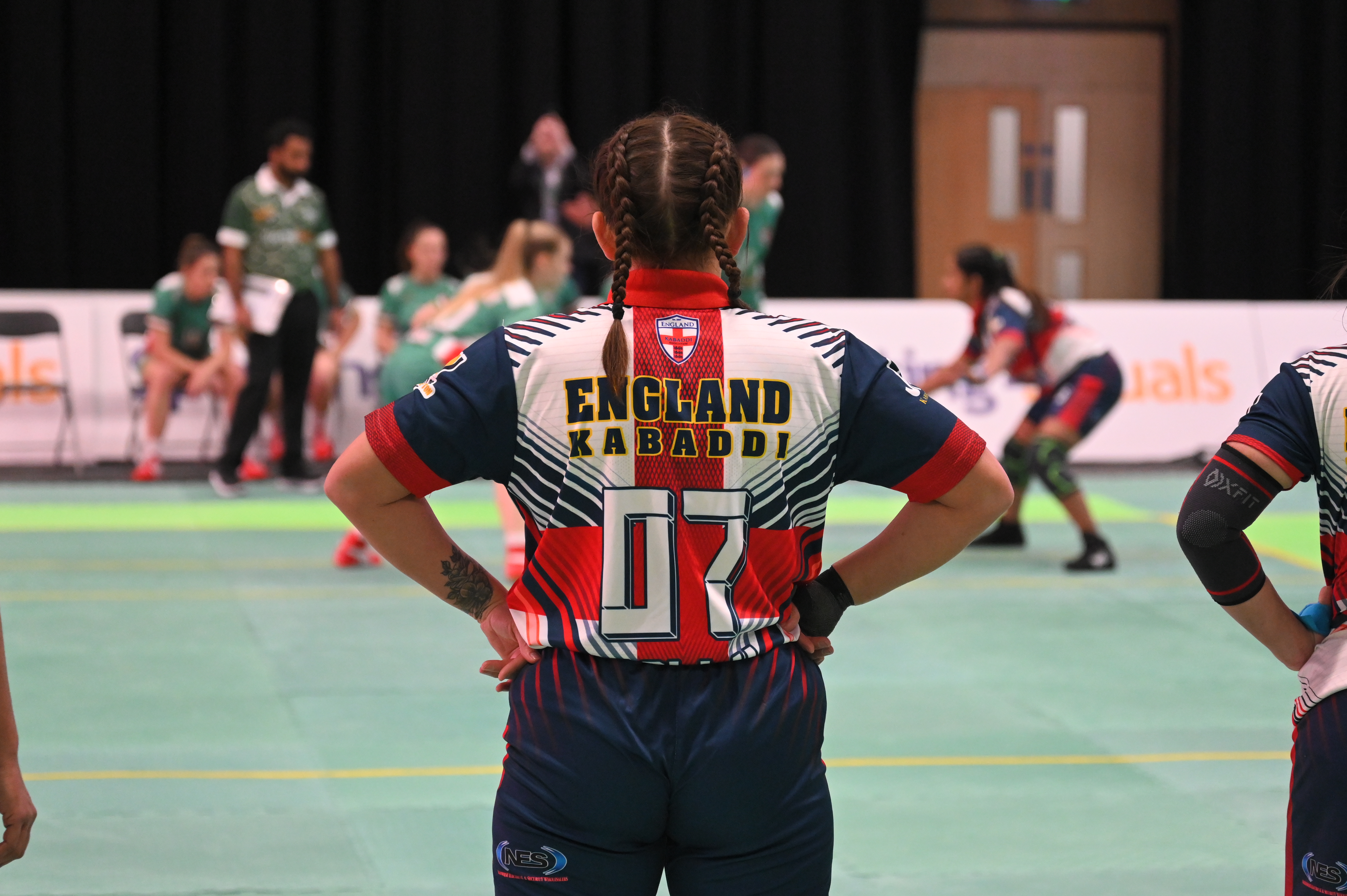 England's Sally Hill keeps an eye on proceedings against Hungary