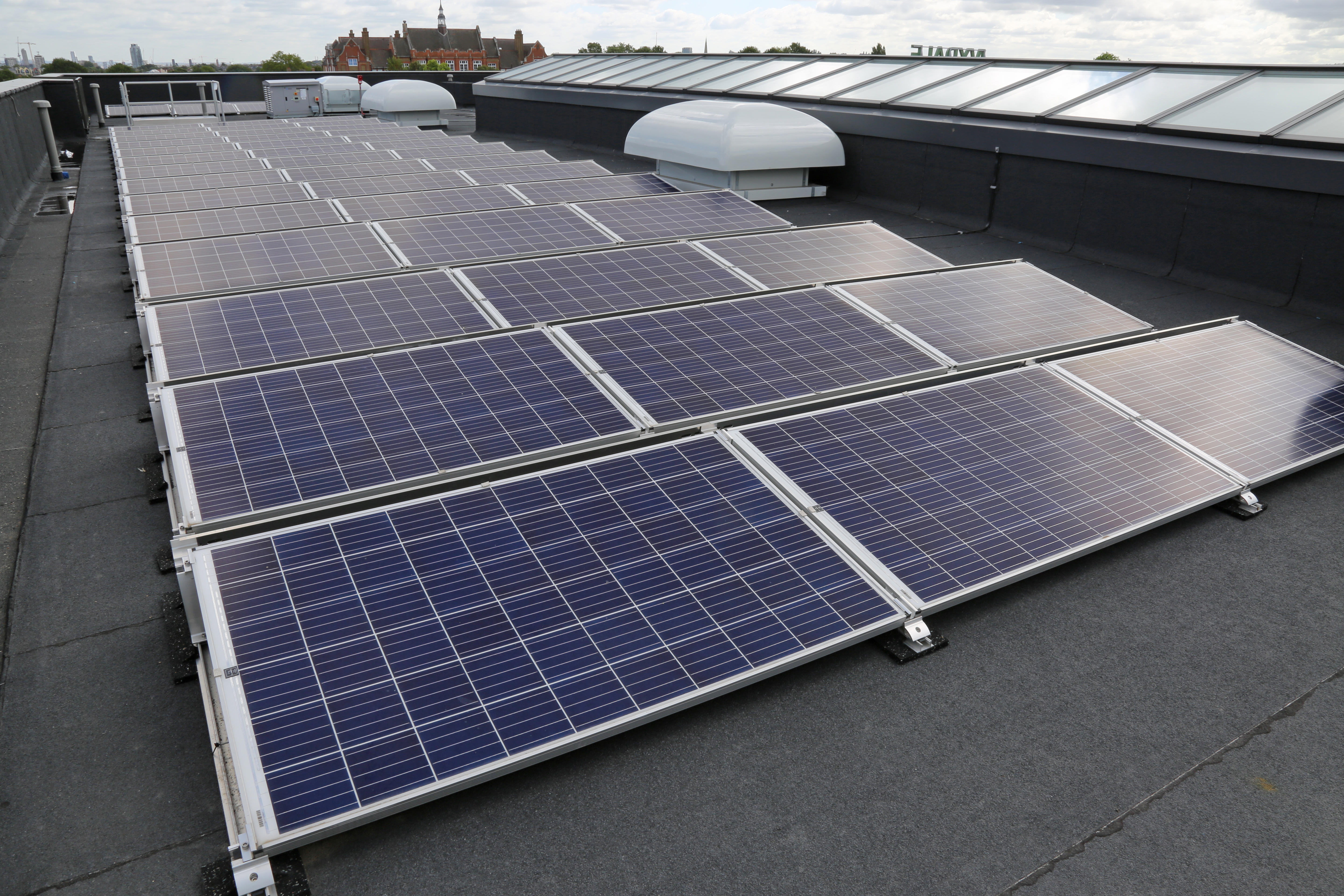 Solar panels installed on a roof