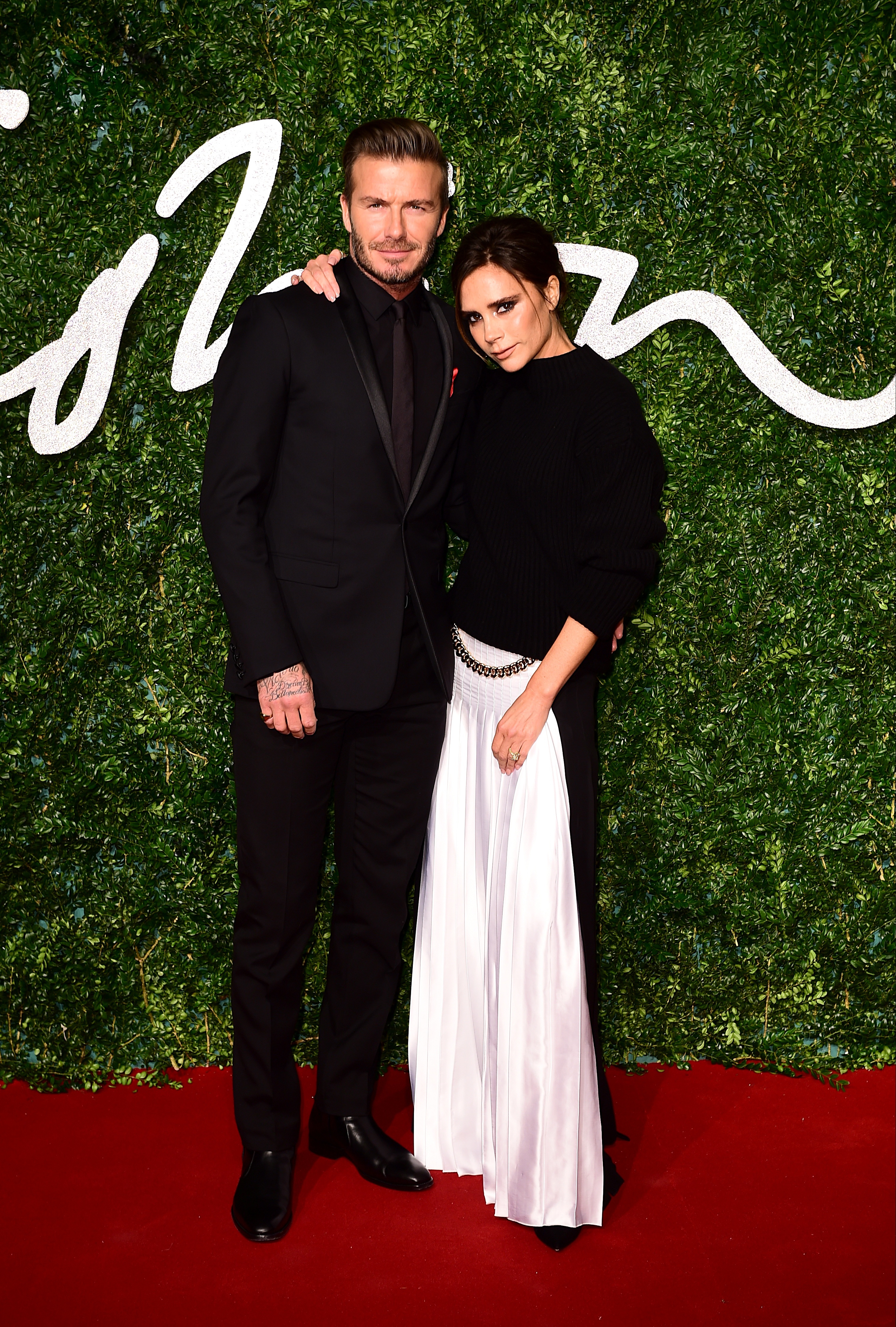 David Beckham and Victoria Beckham arriving for the 2014 British Fashion Awards, at The London Coliseum, St Martin