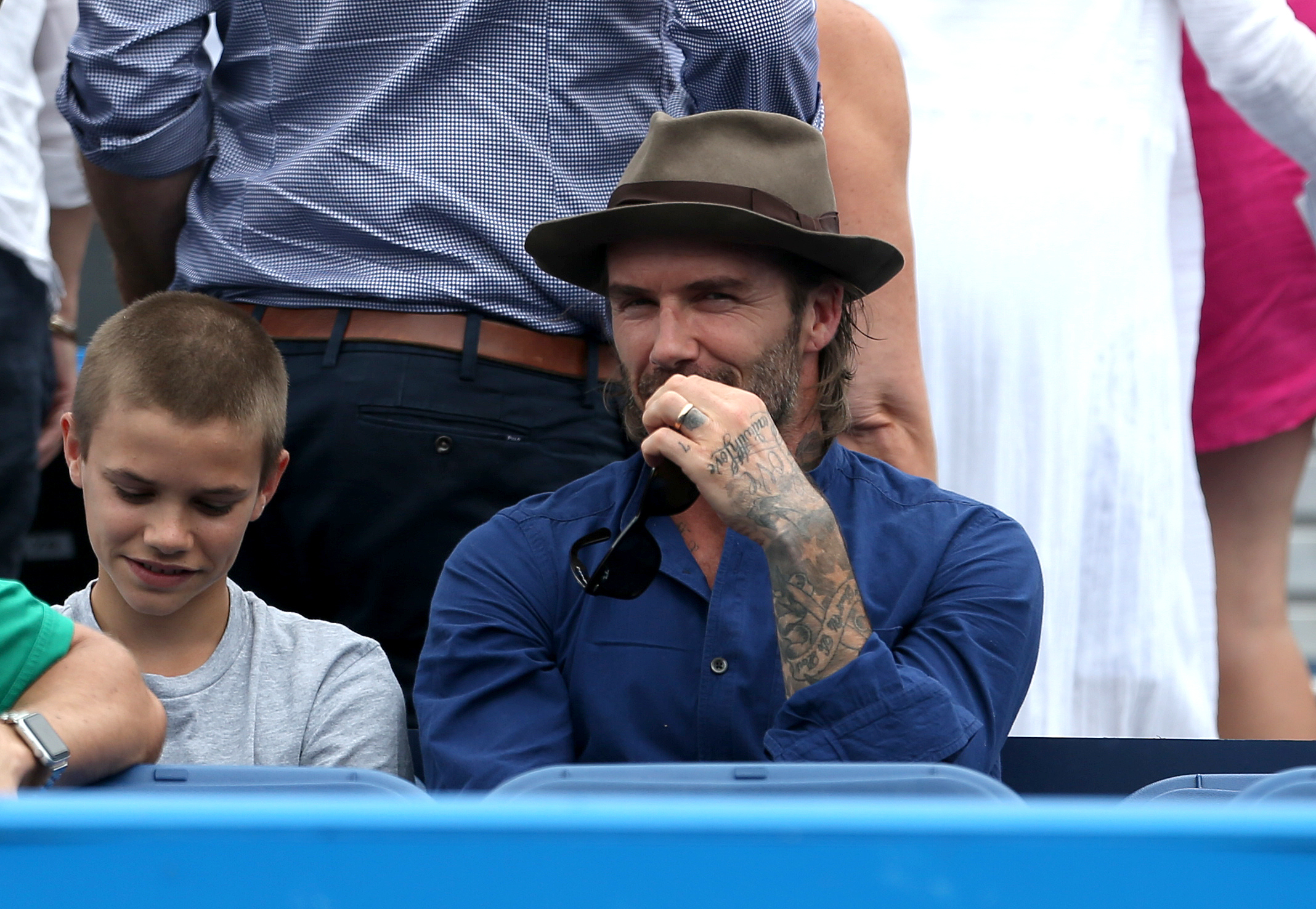 David Beckham watches the action during day four of the 2017 AEGON Championships at The Queen's Club, London.