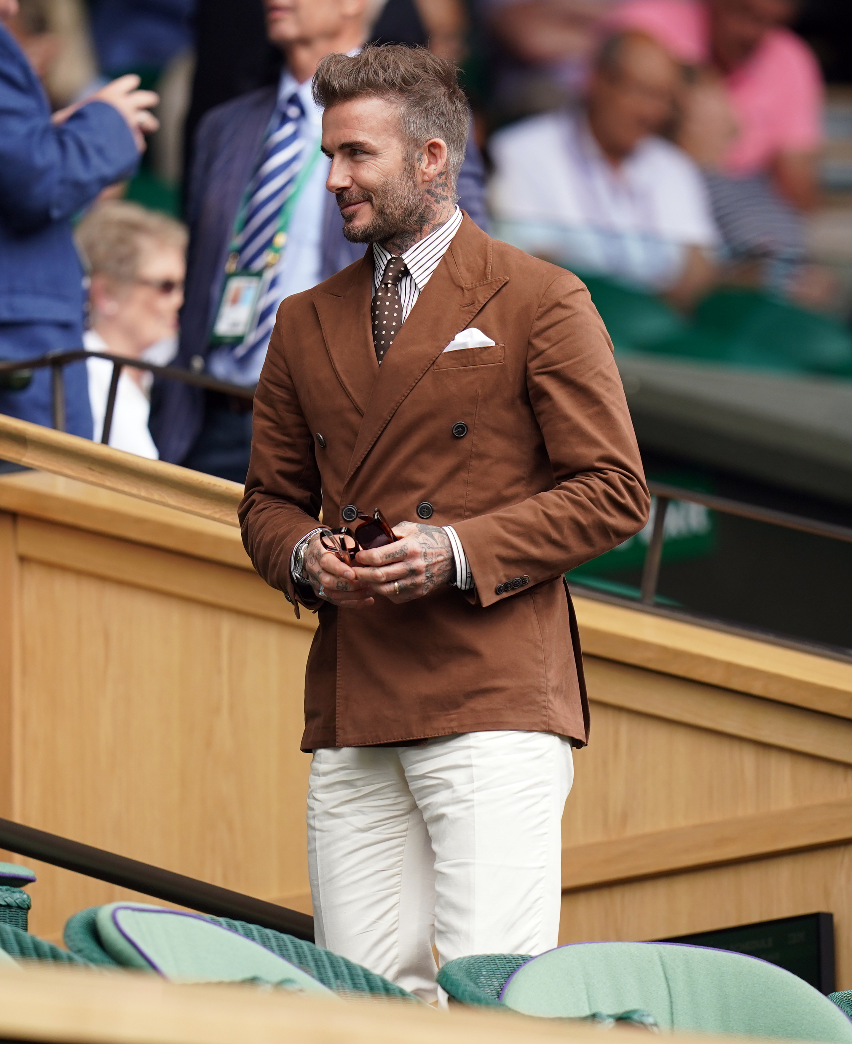 David Beckham in the Royal Box on day ten of the 2022 Wimbledon Championships at the All England Lawn Tennis and Croquet Club, Wimbledon. Picture date: Wednesday July 6, 2022.