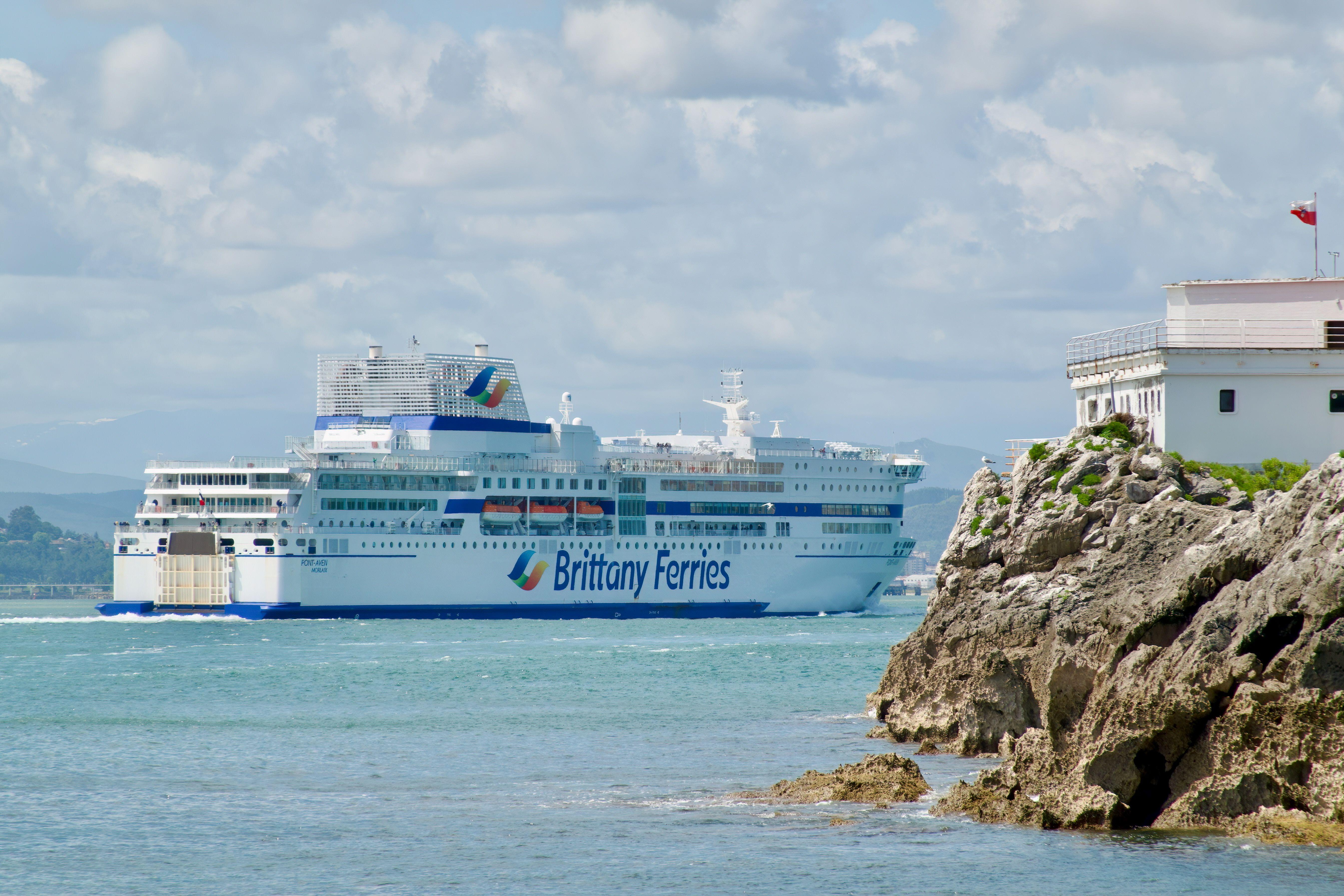 Brittany Ferries' ship Pont-Aven arriving at the port of Santander