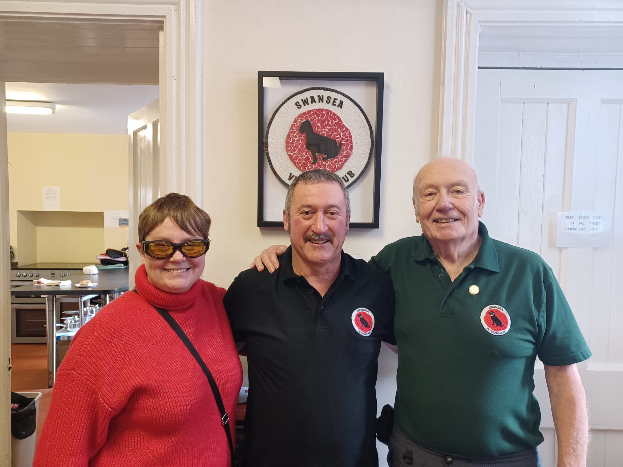 Sheila Botley and Lance Williams (right) pictured with Wayne Jenkins, the chief executive of the Swansea Veterans Hub