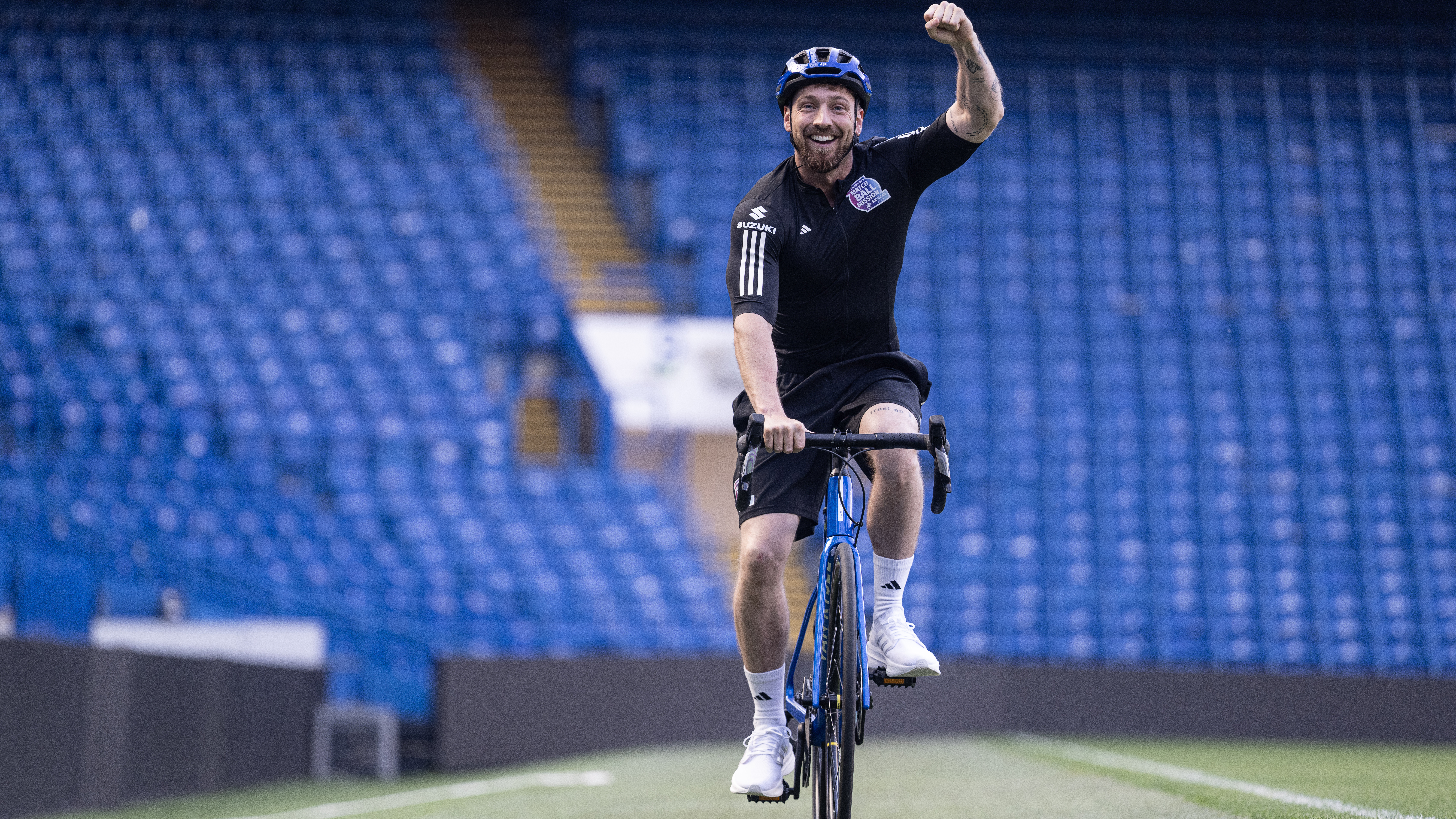 Sam Thompson on a bike