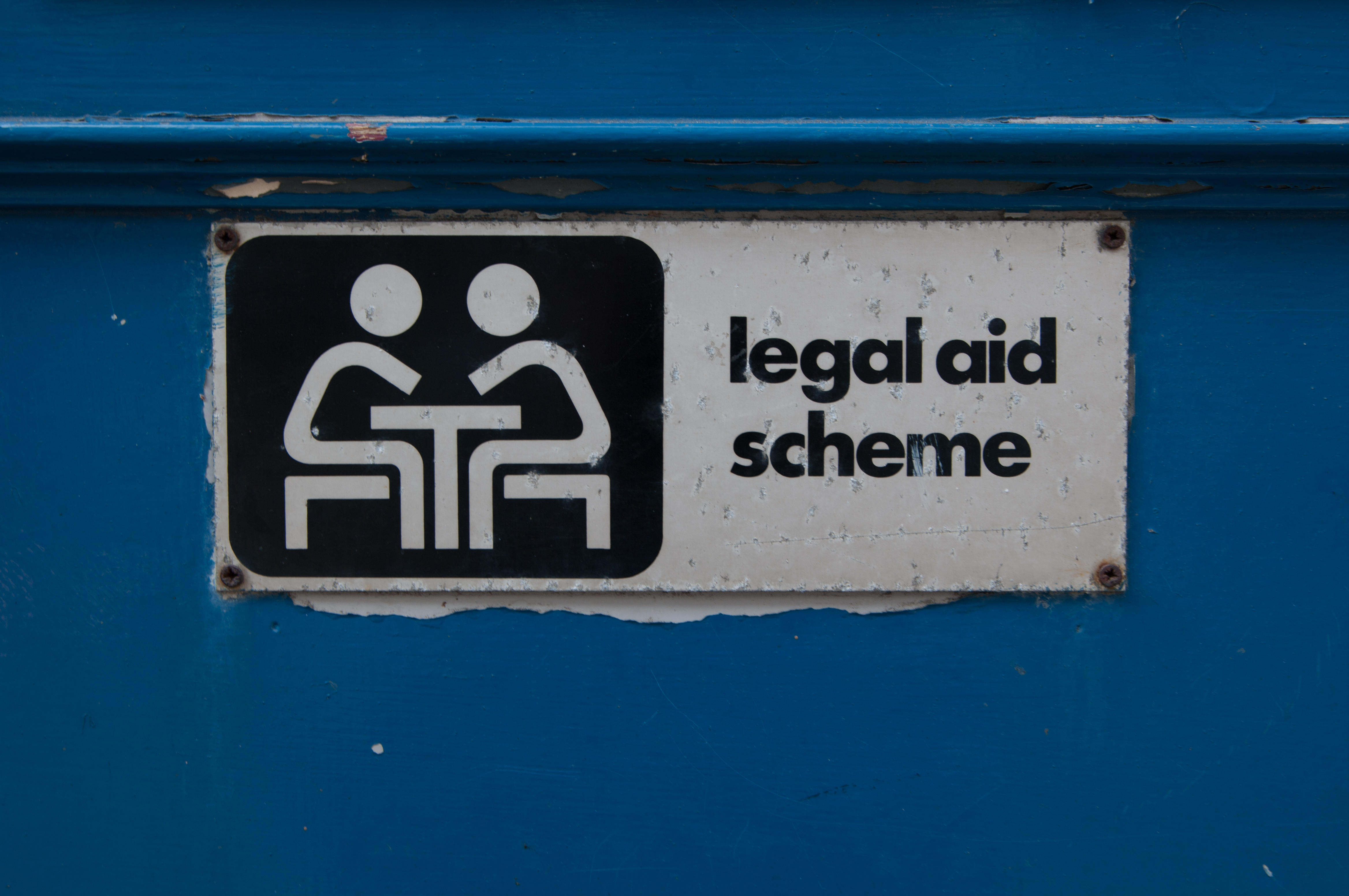 A legal aid sign