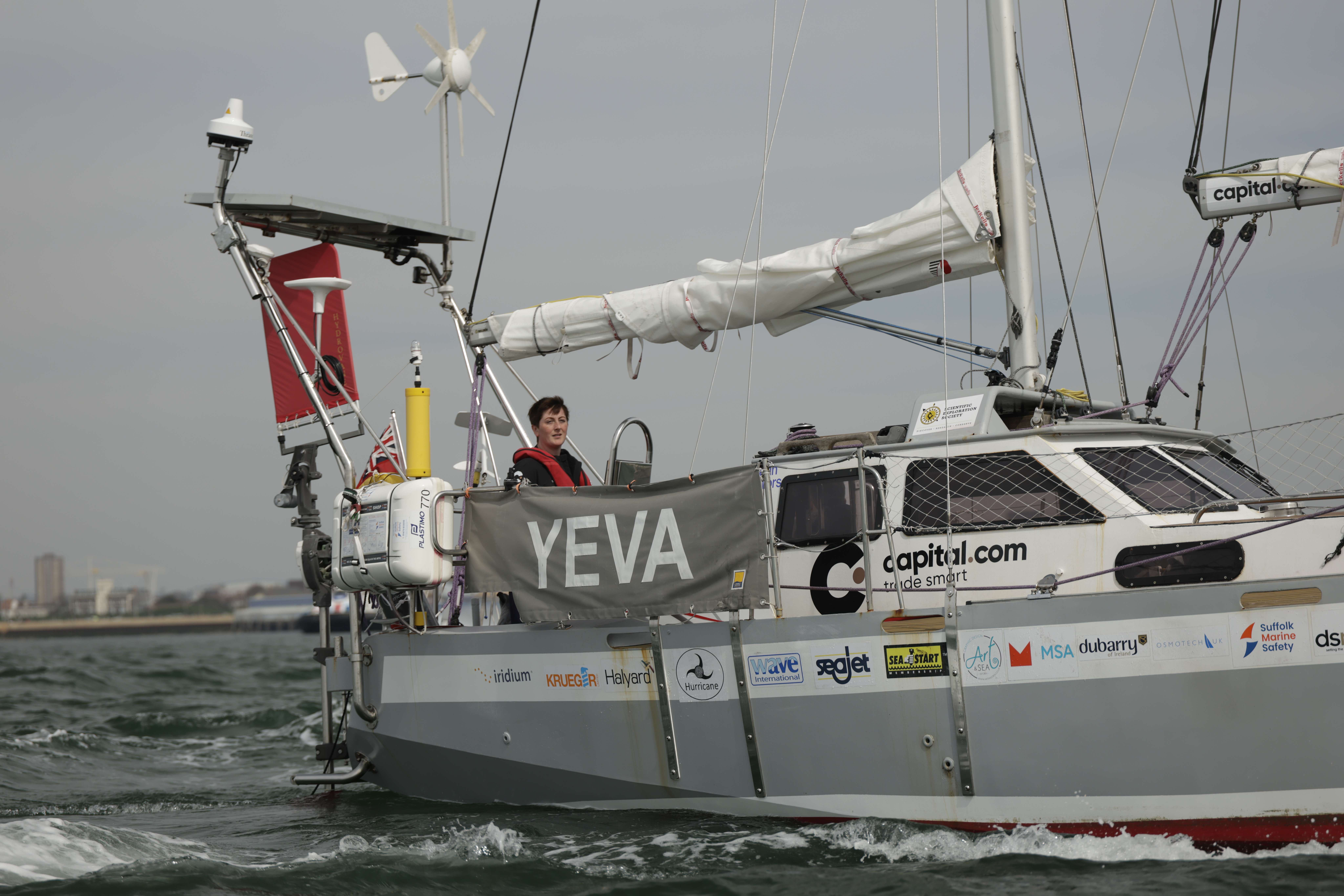 Ella Hibbert, from Portsmouth, sailing on Yeva. (Adrian Le Roux)