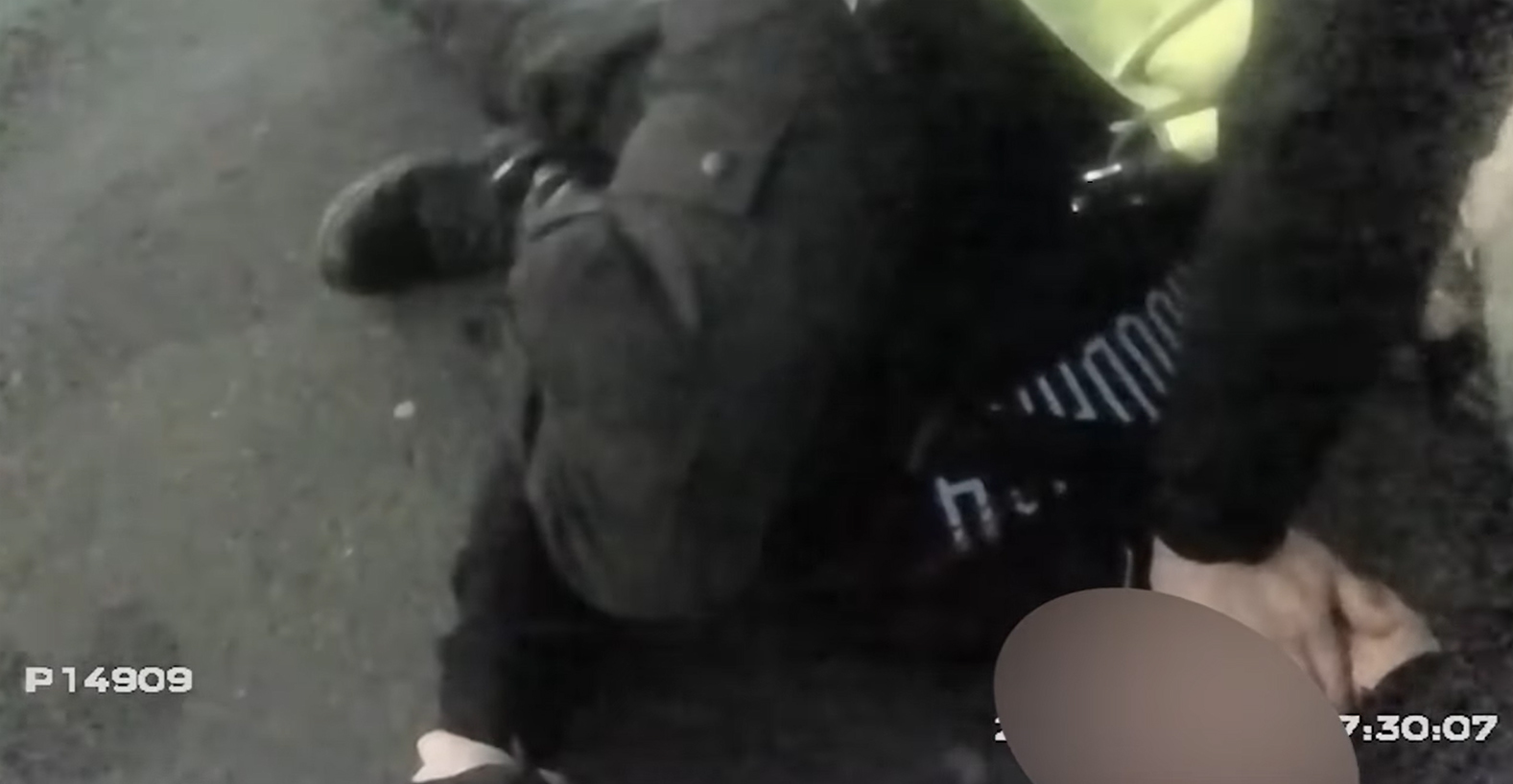 A CCTV grab of the incident