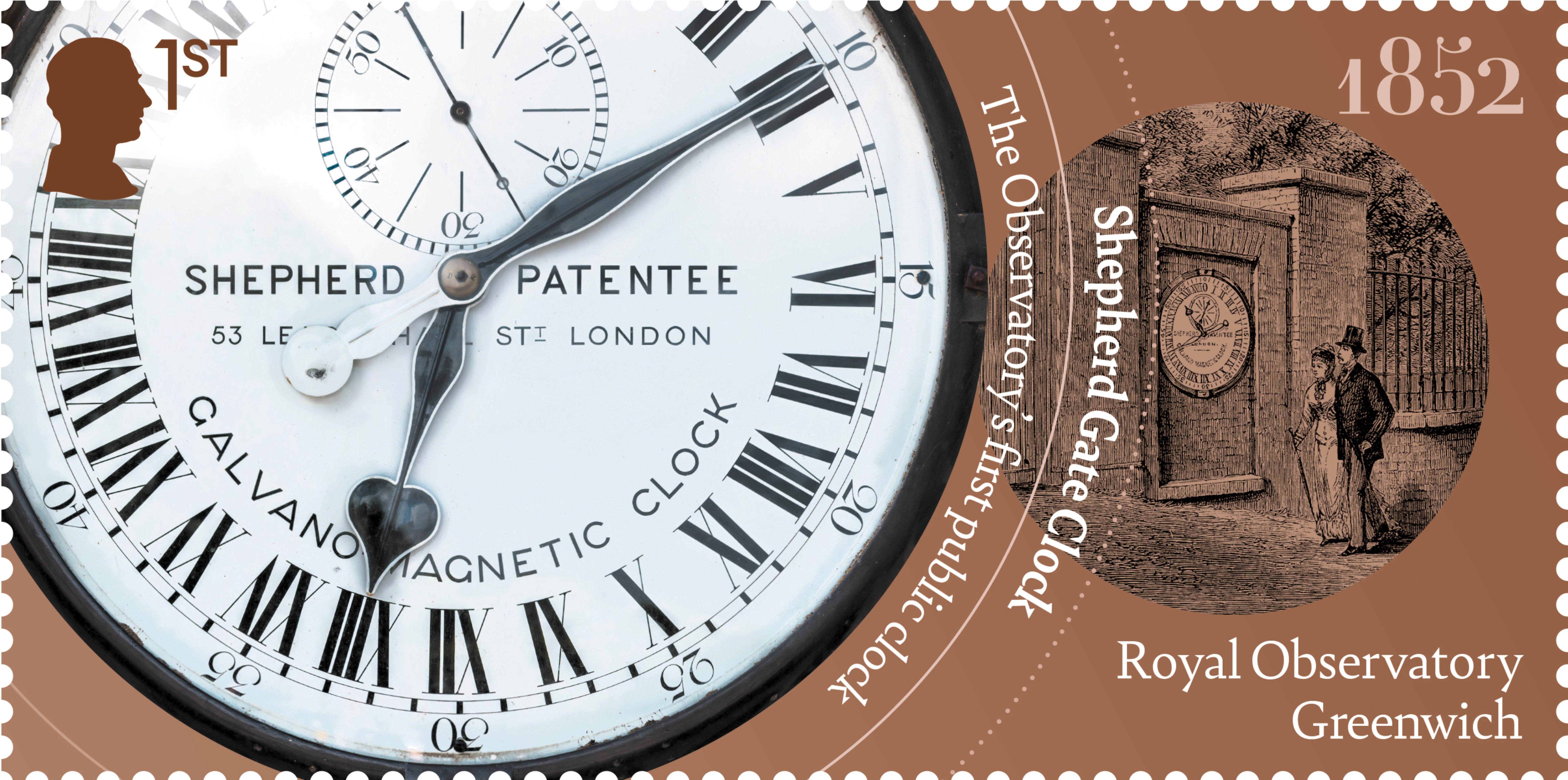 Special stamp featuring a clock