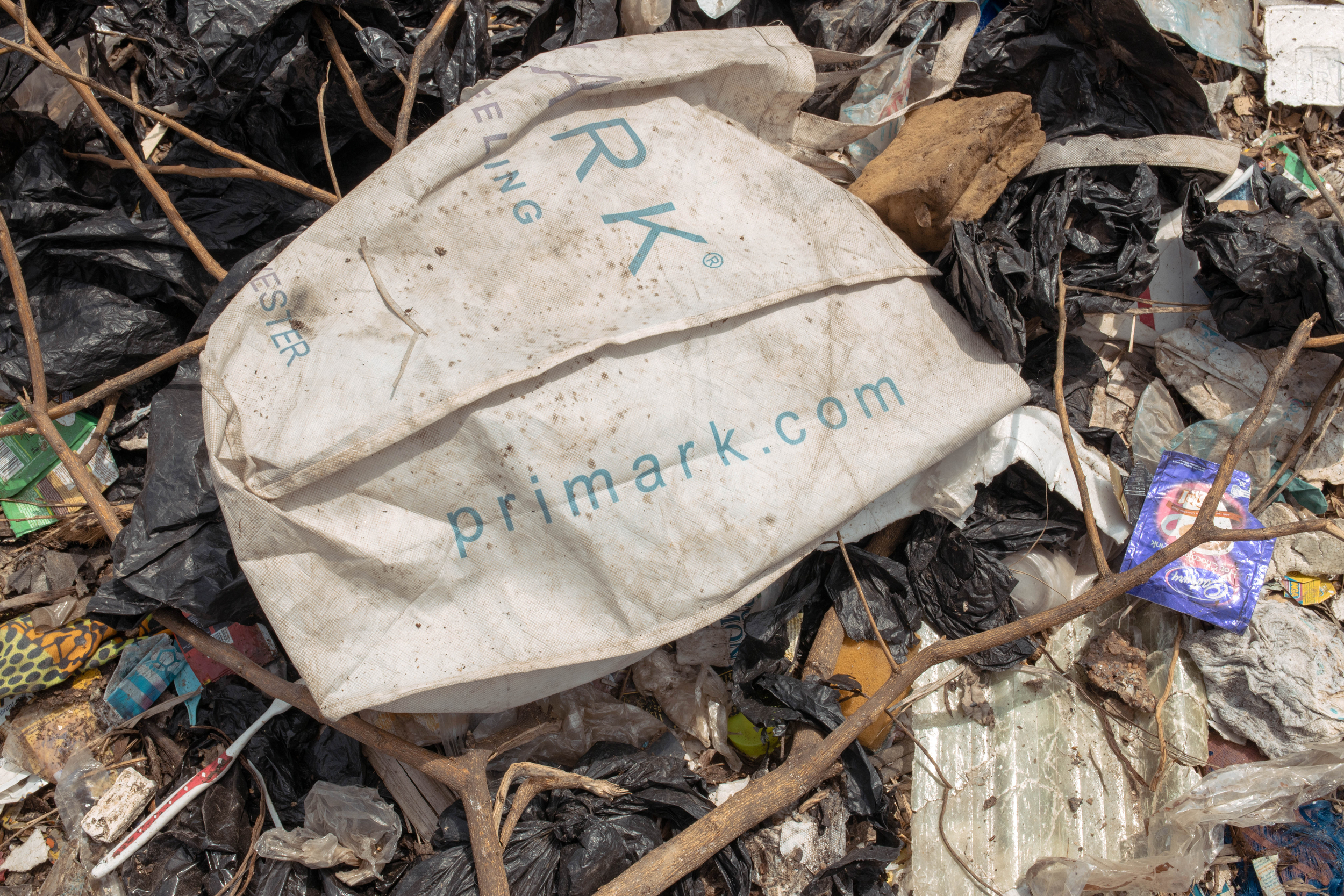 A bag from Primark found in the Weija Ashbread landfill in Ghana