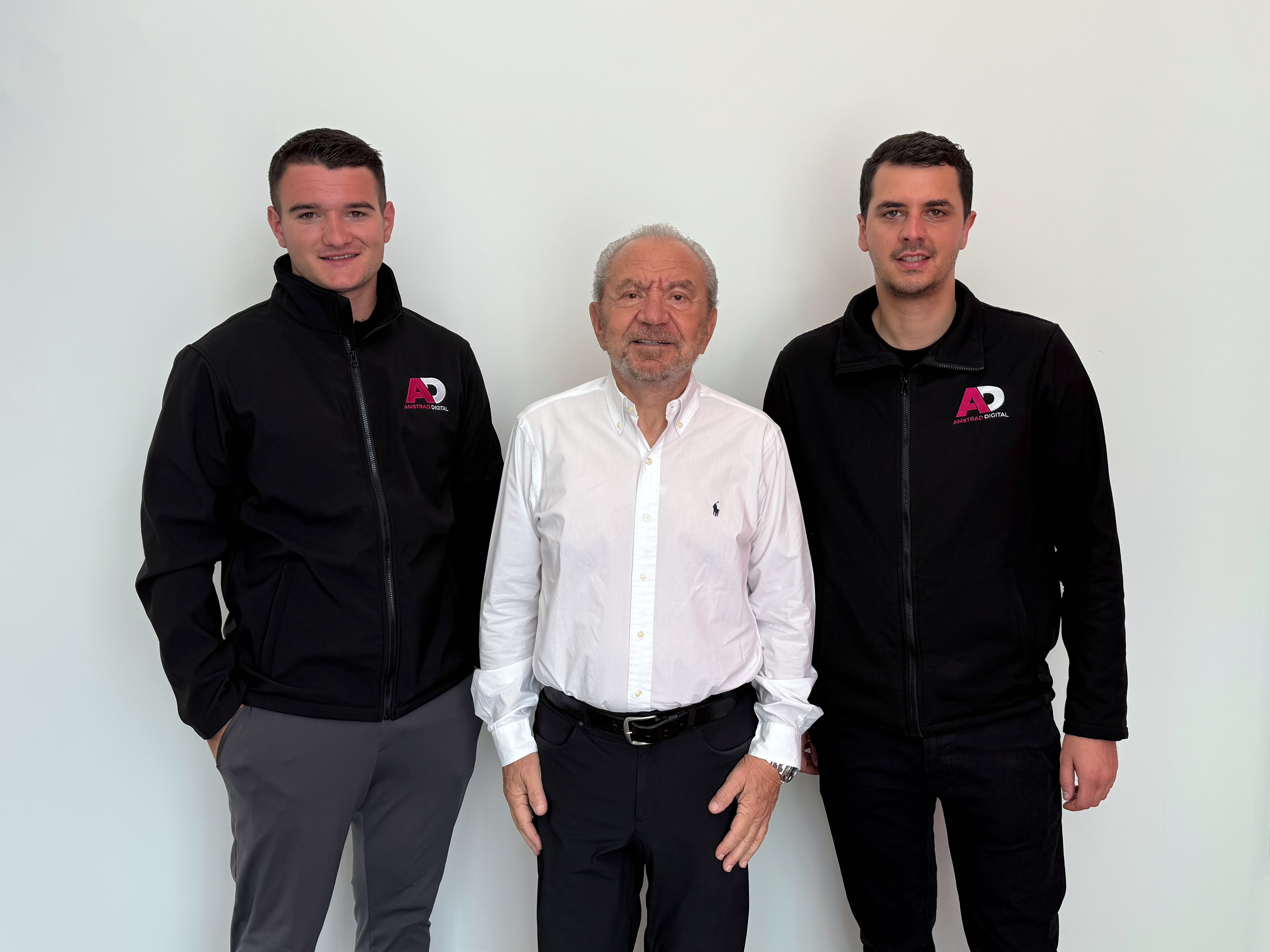 Lord Alan Sugar with Joe Baron (left) and Tom D'Arcy (right