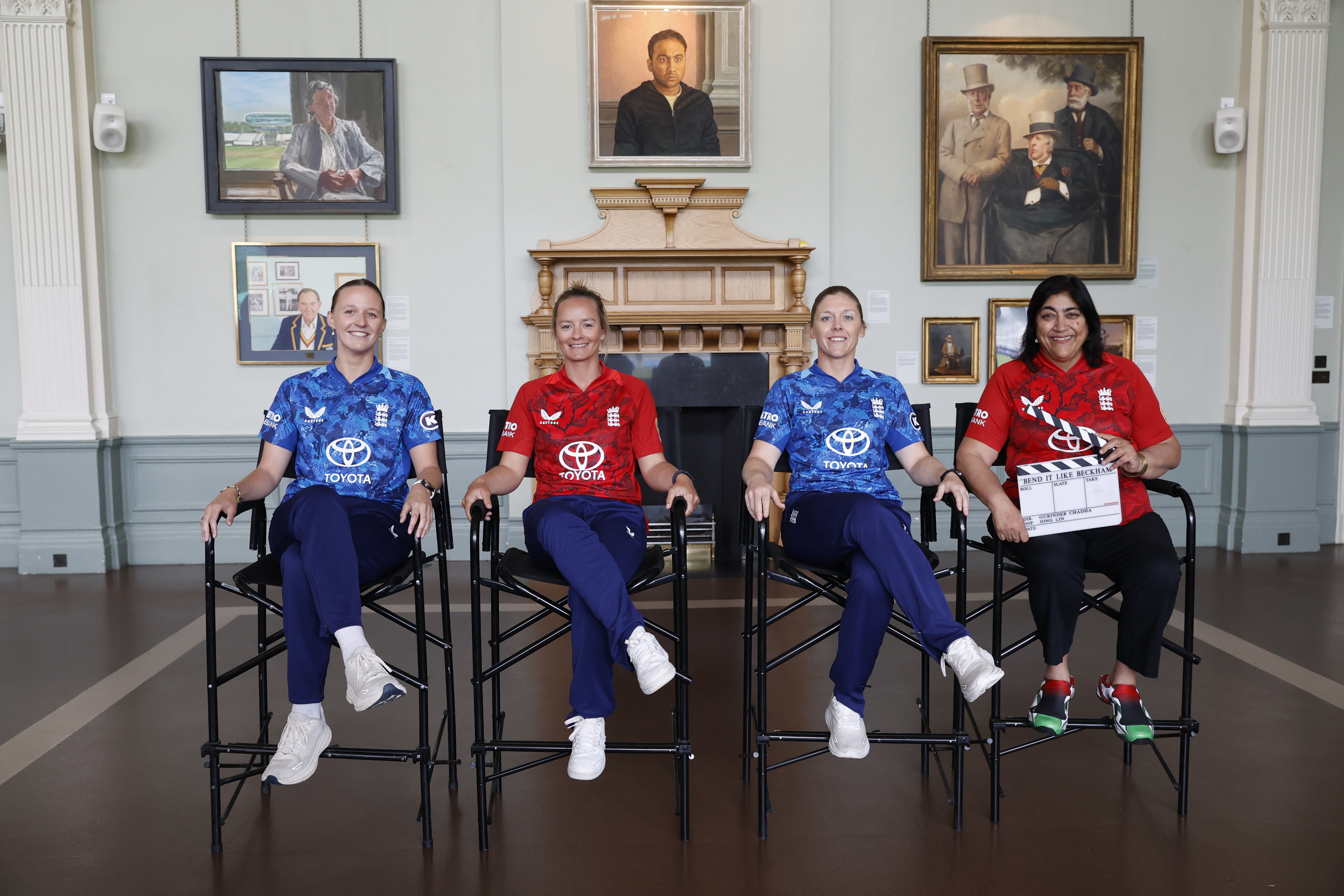 Lauren Filer, Danni Wyatt-Hodge, Heather Knight and Gurinder Chadha