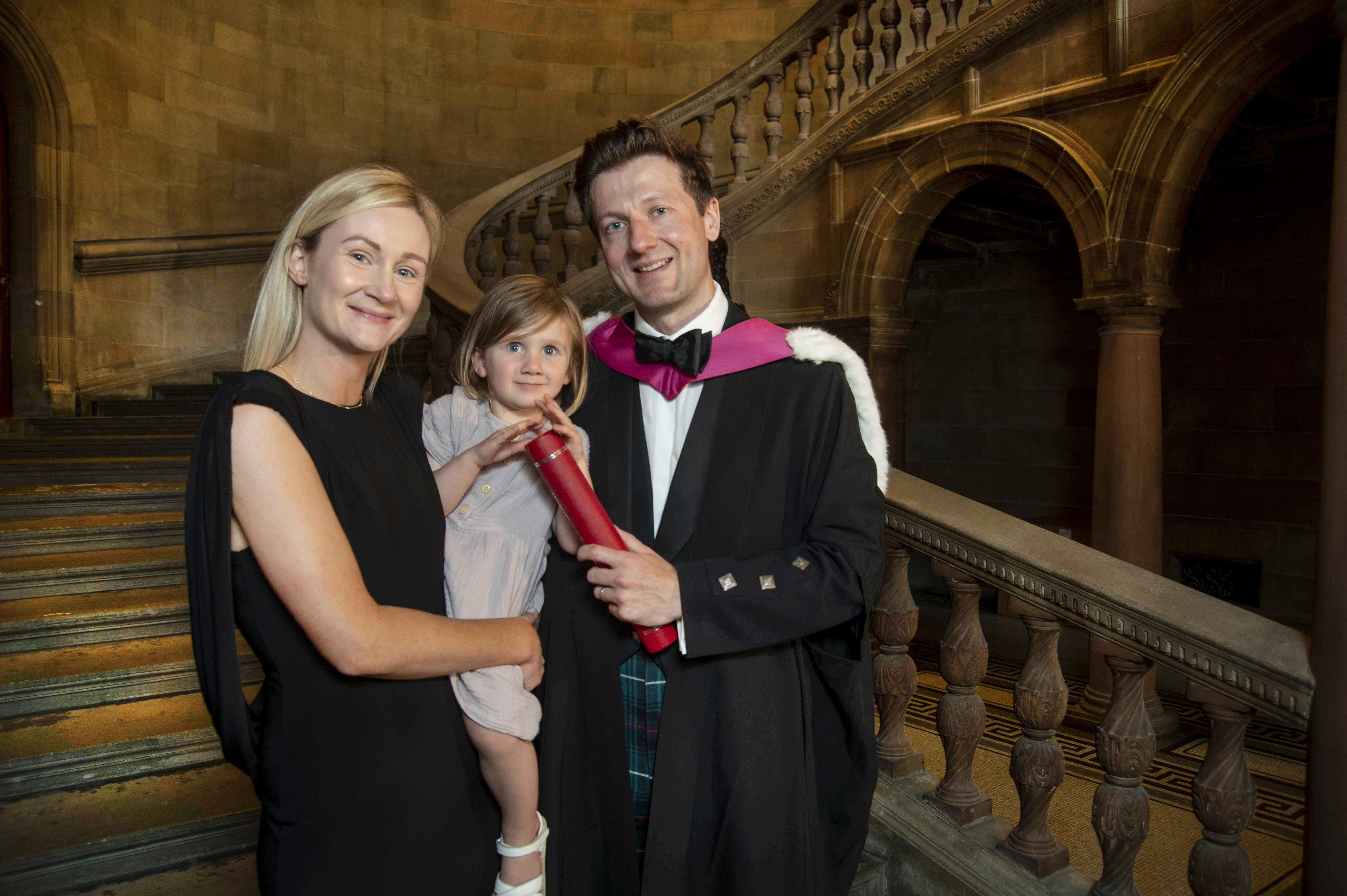 Calum MacDonald with his wife Debbie and daughter Freya