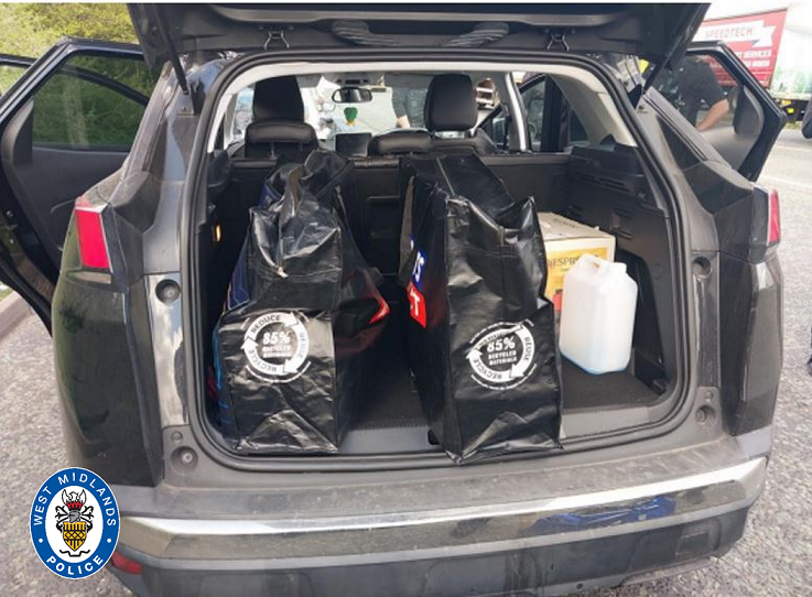 Shopping bags in the boot of a car