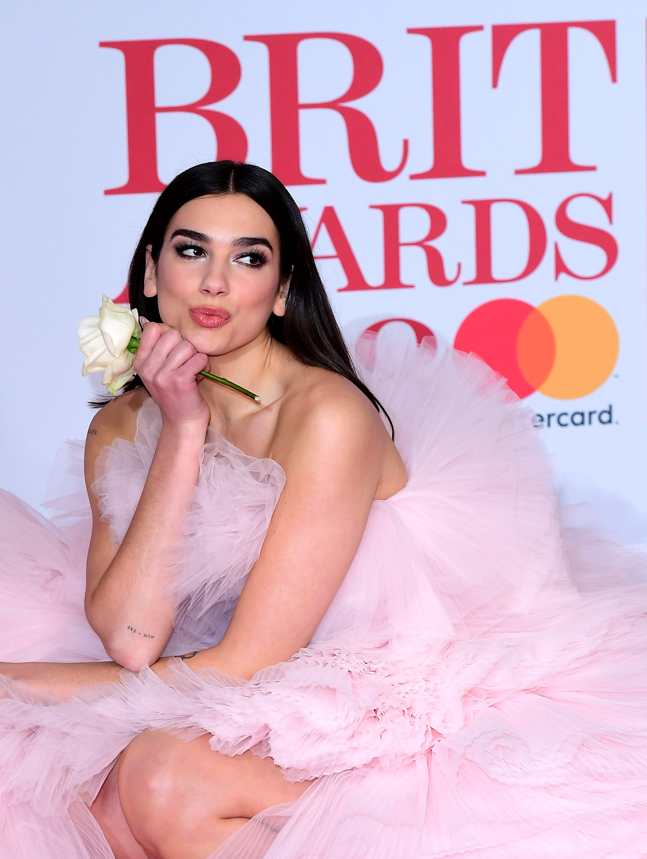 Dua Lipa attending the Brit Awards at the O2 Arena, London.
