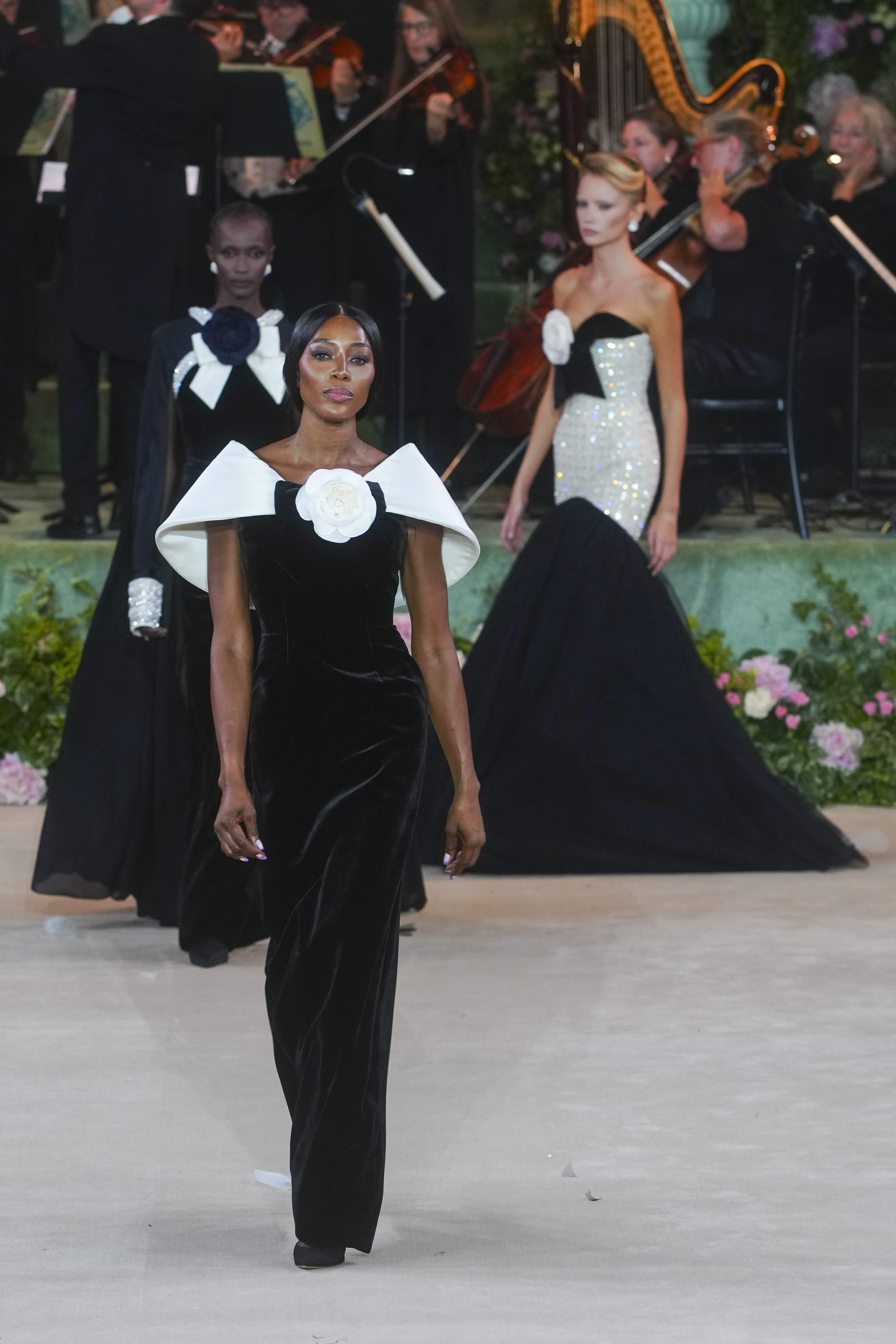 Naomi Campbell on the catwalk at the Richard Quinn show at Smith Square Hall, London, during London Fashion Week. Picture date: Saturday September 20, 2025.