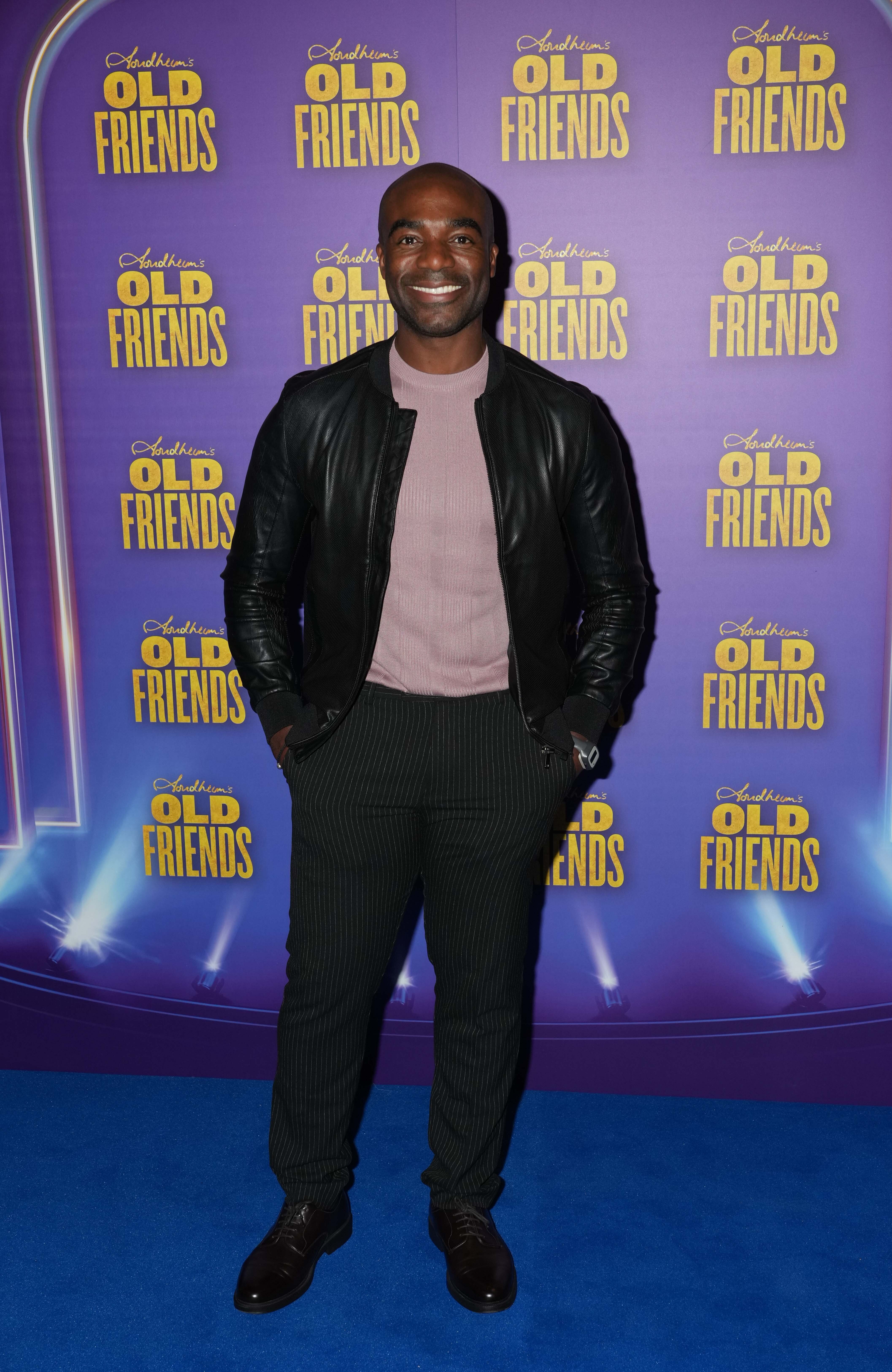 Ore Oduba arrives for the opening night of Stephen Sondheim's Old Friends at the Gielgud Theatre in London in 2023 