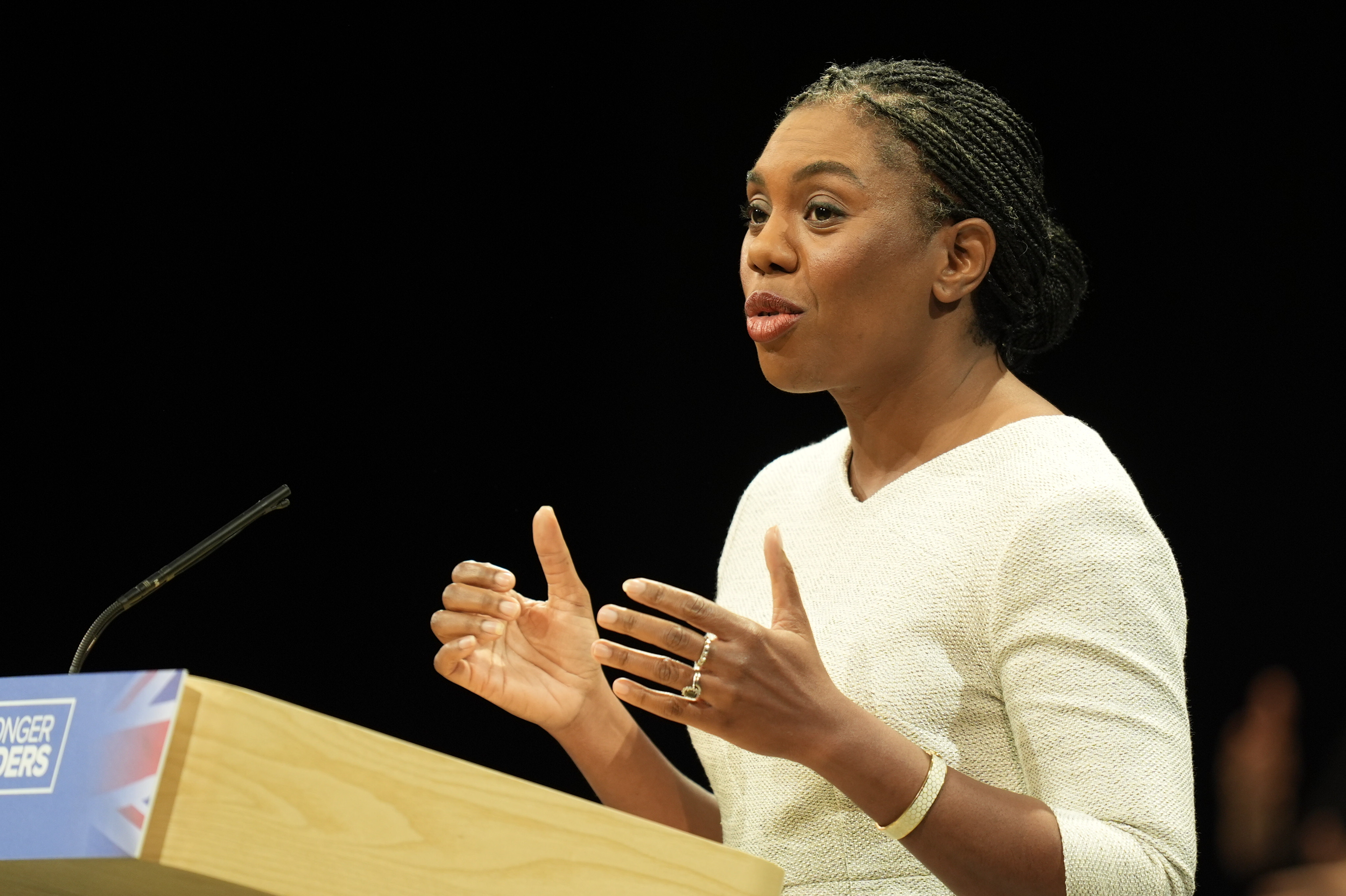 Kemi Badenoch giving a speech
