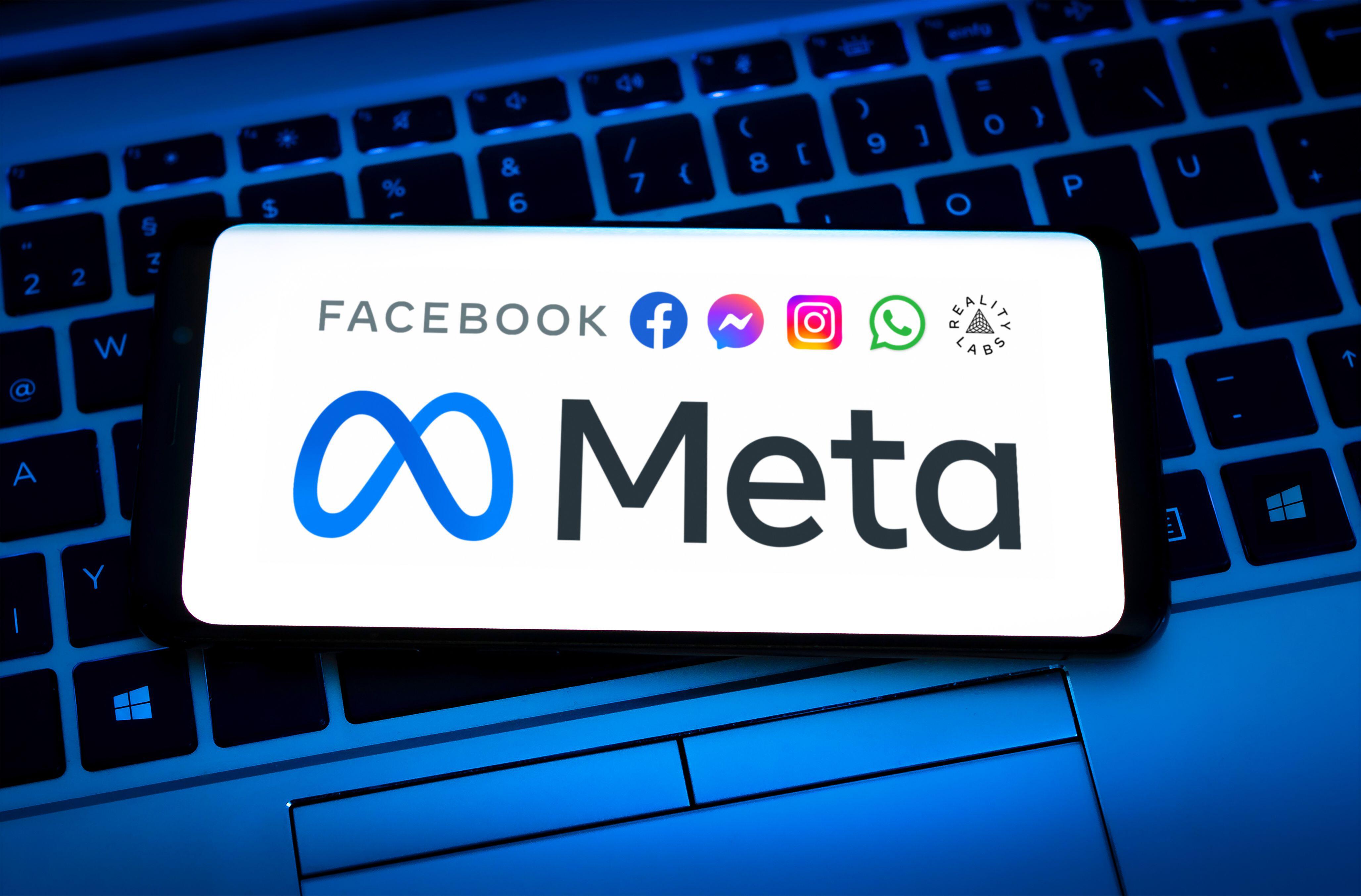 Meta Platforms logo displayed on mobile device