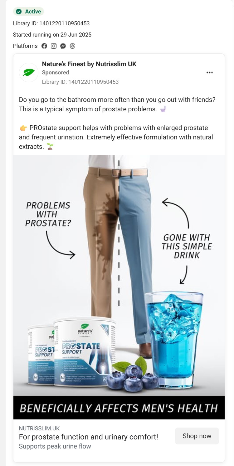 The Natures Finest by Nutrisslim ad banned by the ASA