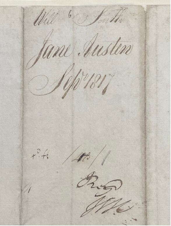 The front of Jane Austen's will 