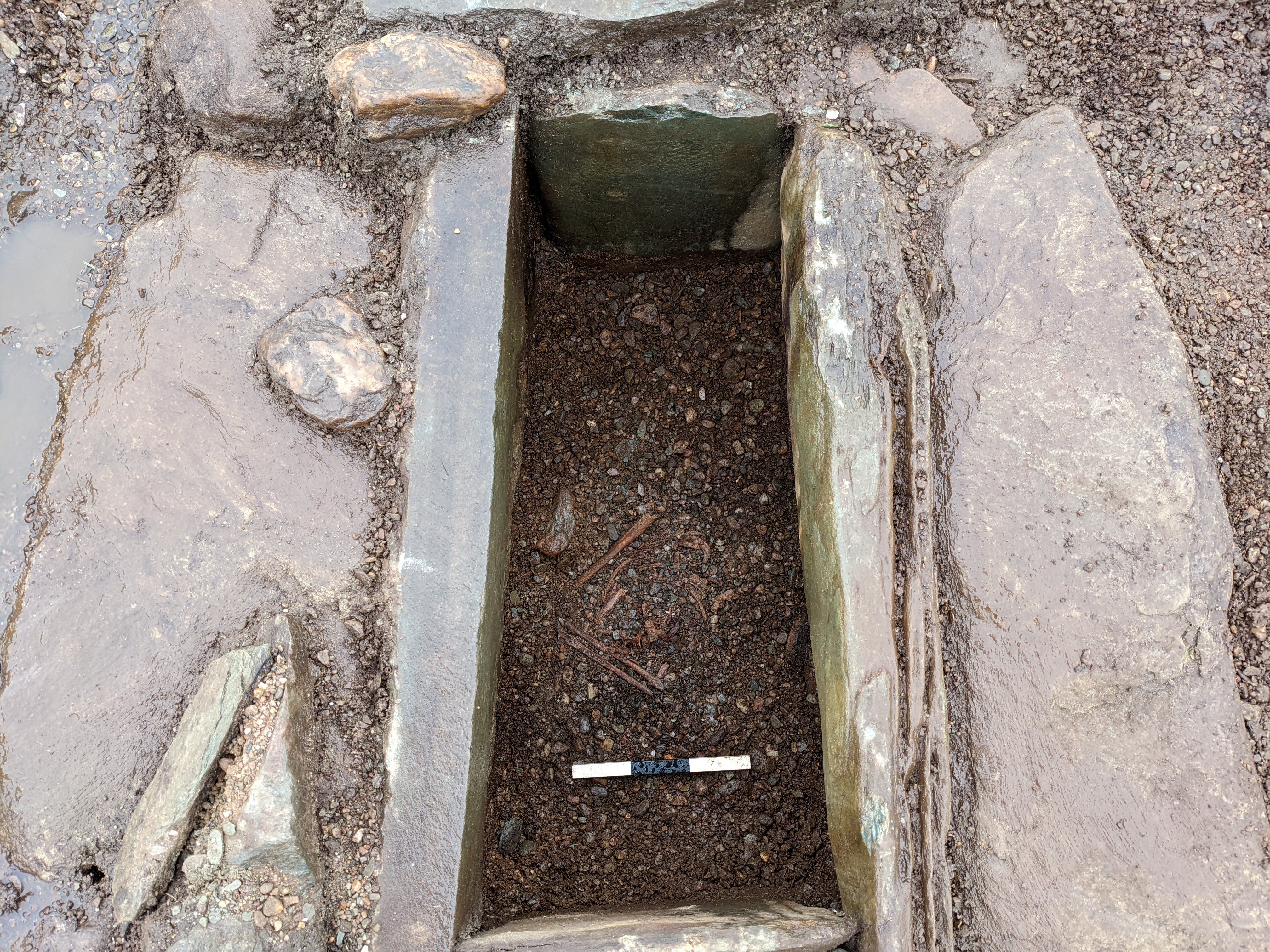 The cist during excavation