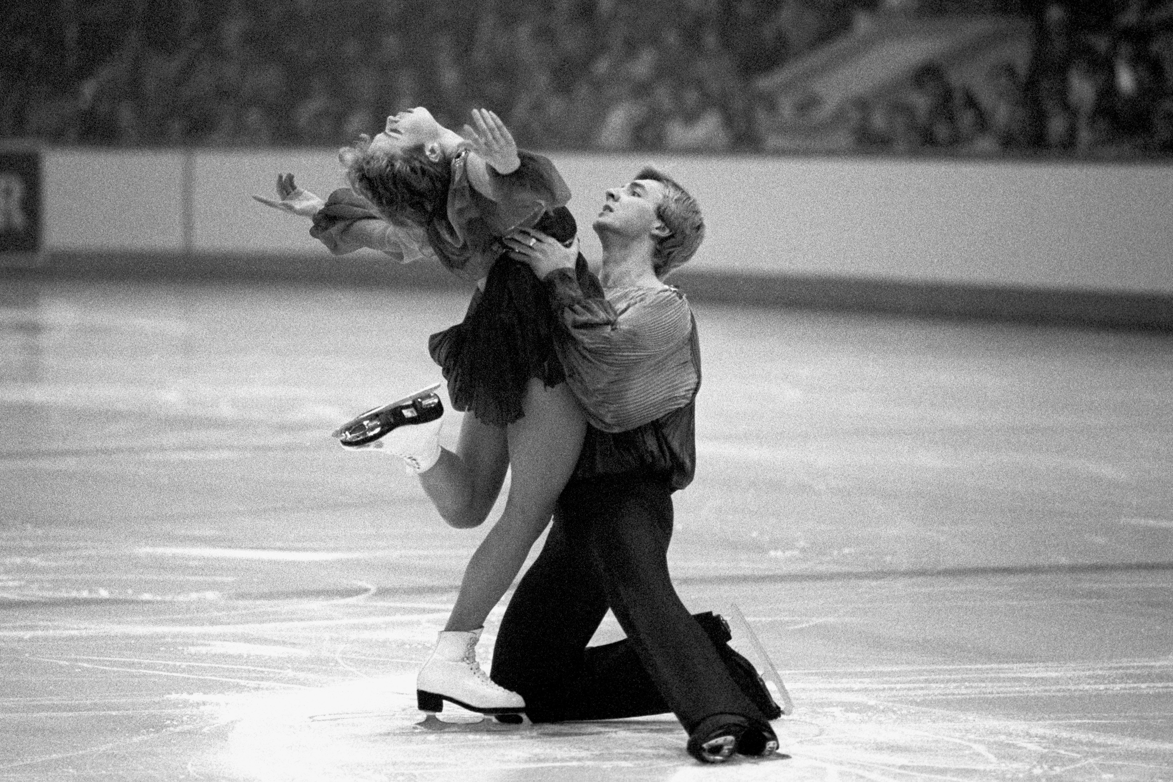 Torvill and Dean during their Bolero routine at the British Ice Dance Championship in Nottingham