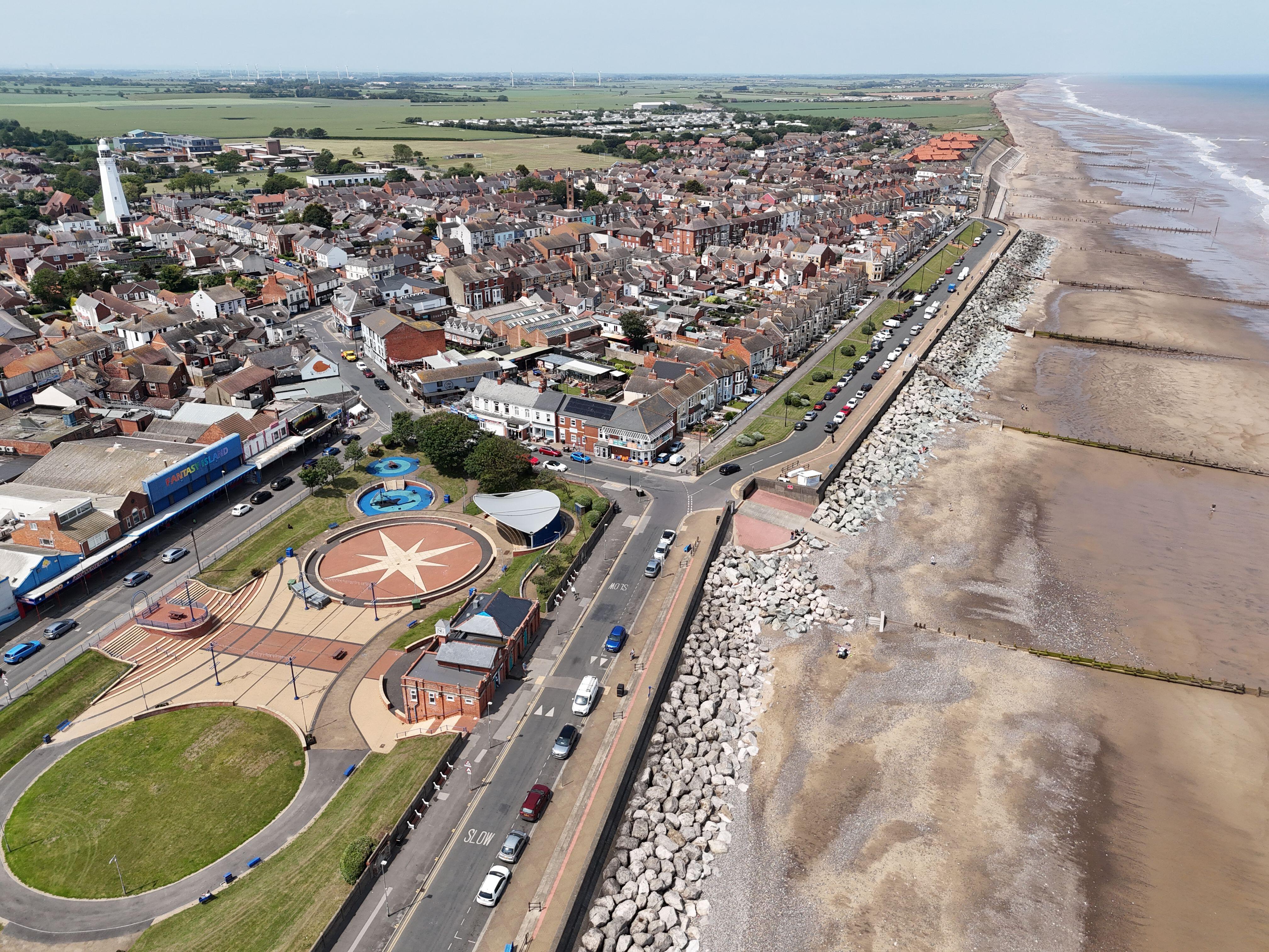 Aerial view of Withernsea beach