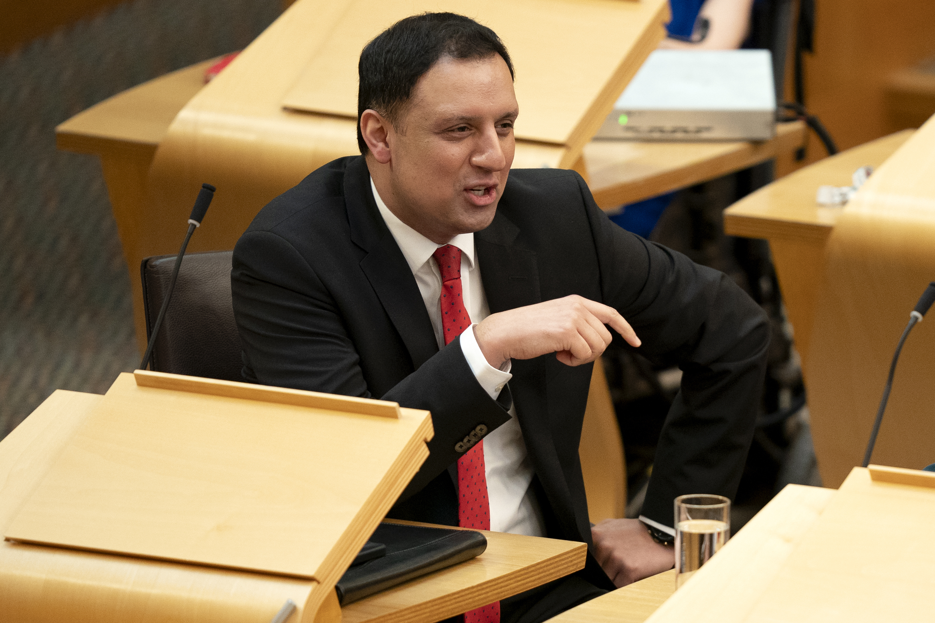Anas Sarwar speaks during a Scottish Parliament debate