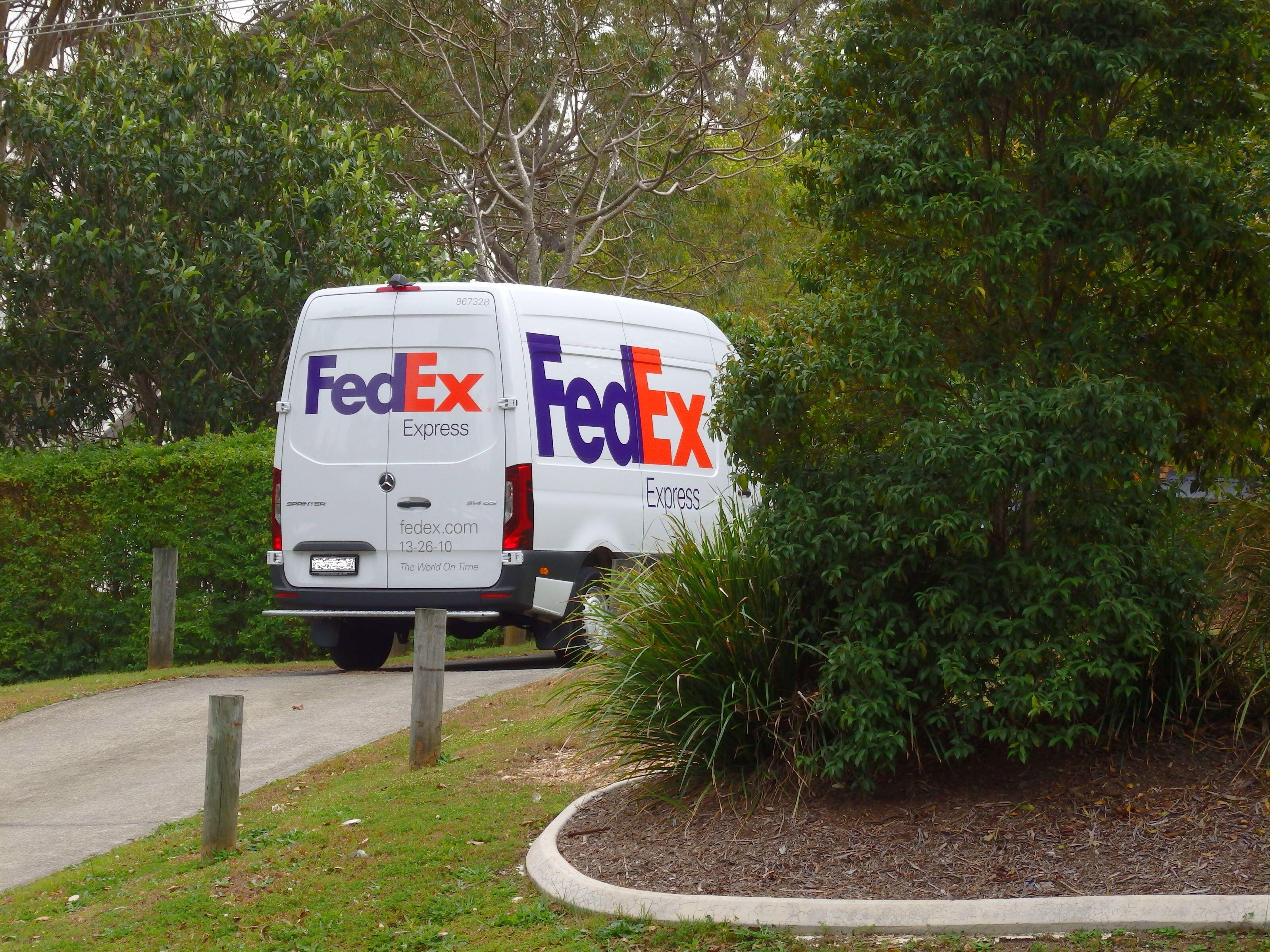 A FedEx van 