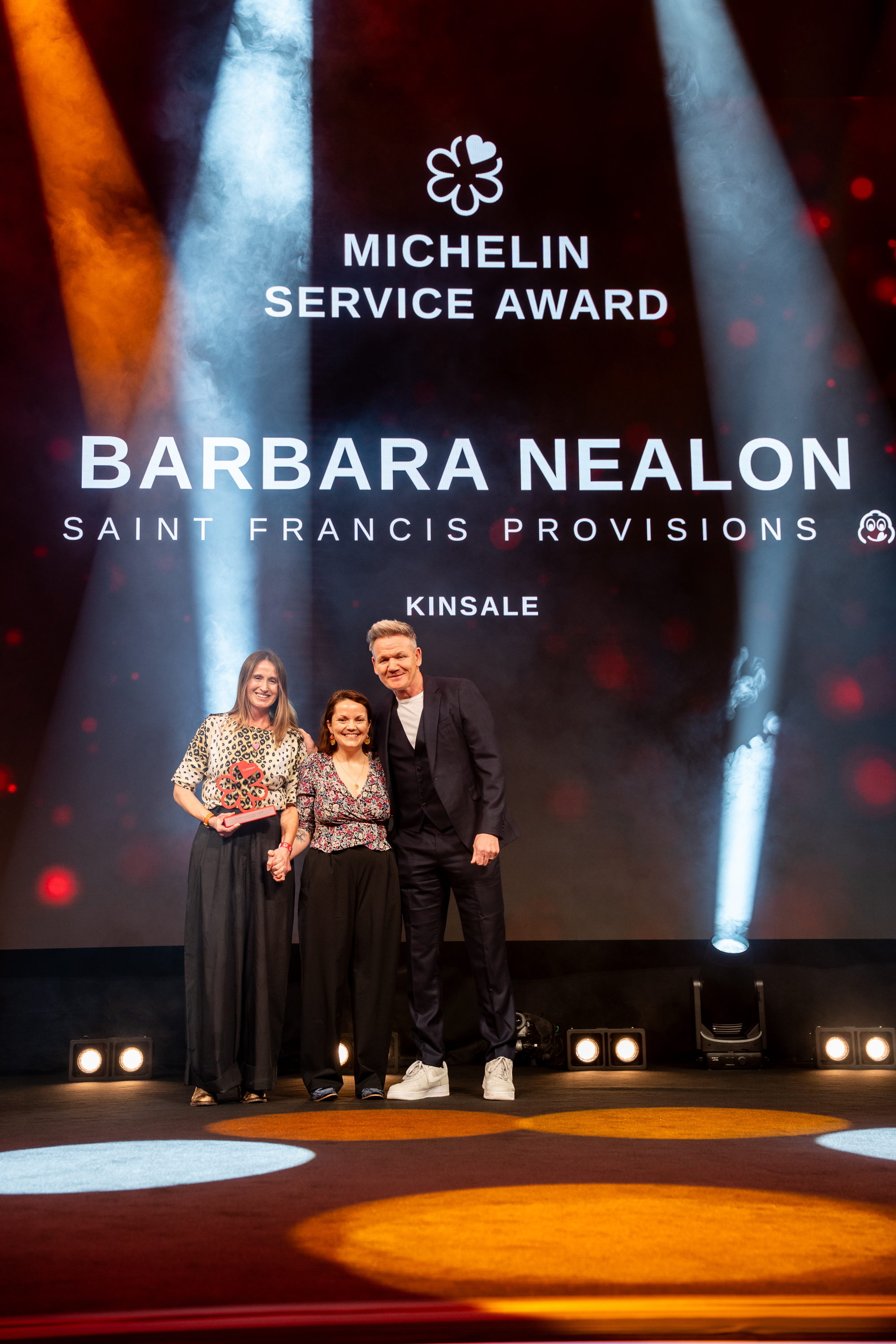 Barbara Nealon and head chef Rebeca Recarey-Sanchez of Saint Francis Provisions in County Cork, with Gordon Ramsay