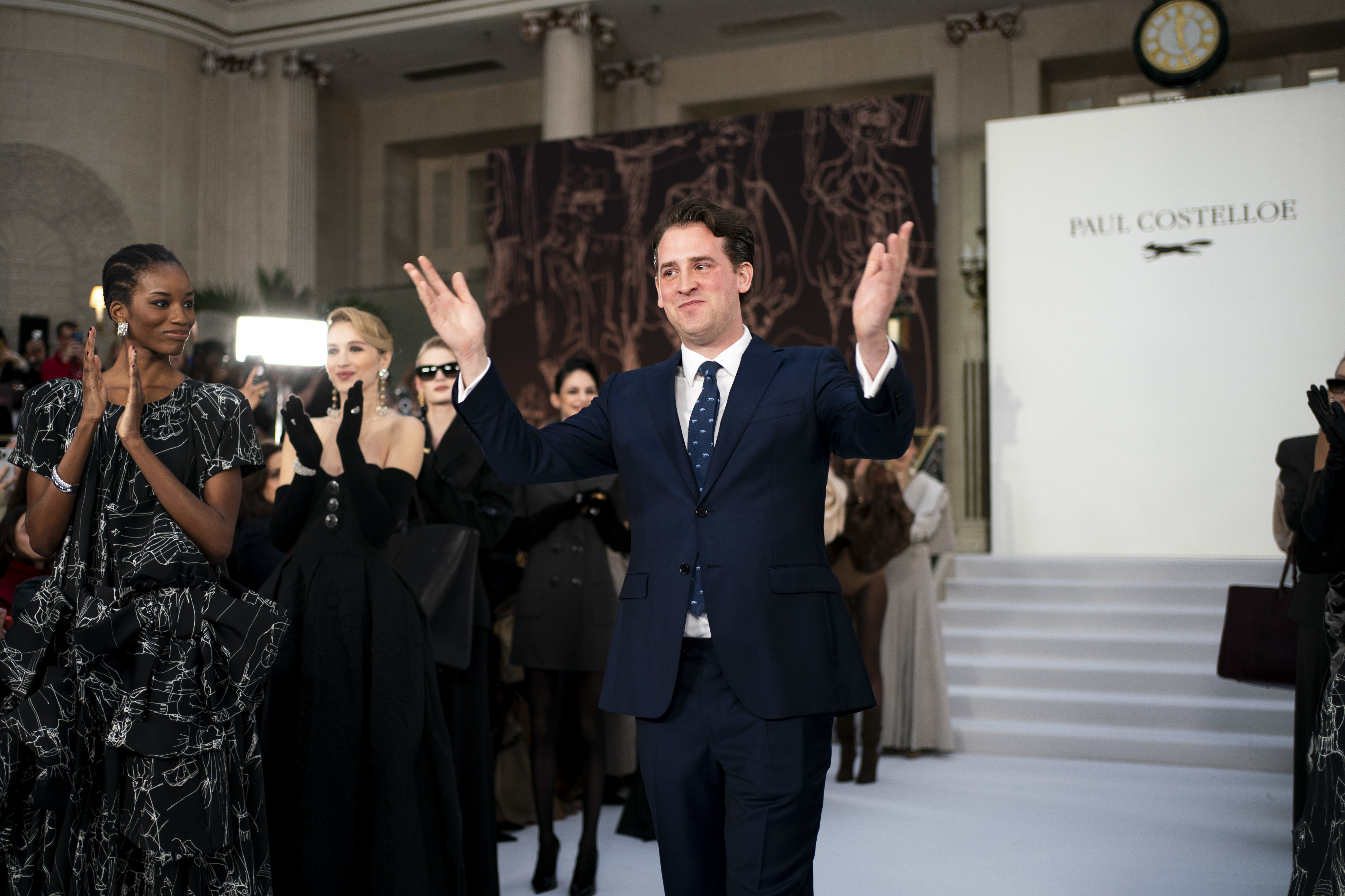 William Costelloe at the Paul Costelloe show in the Palm Court at The Waldorf Aldwych, central London, during London Fashion Week. Picture date: Thursday February 19, 2026.