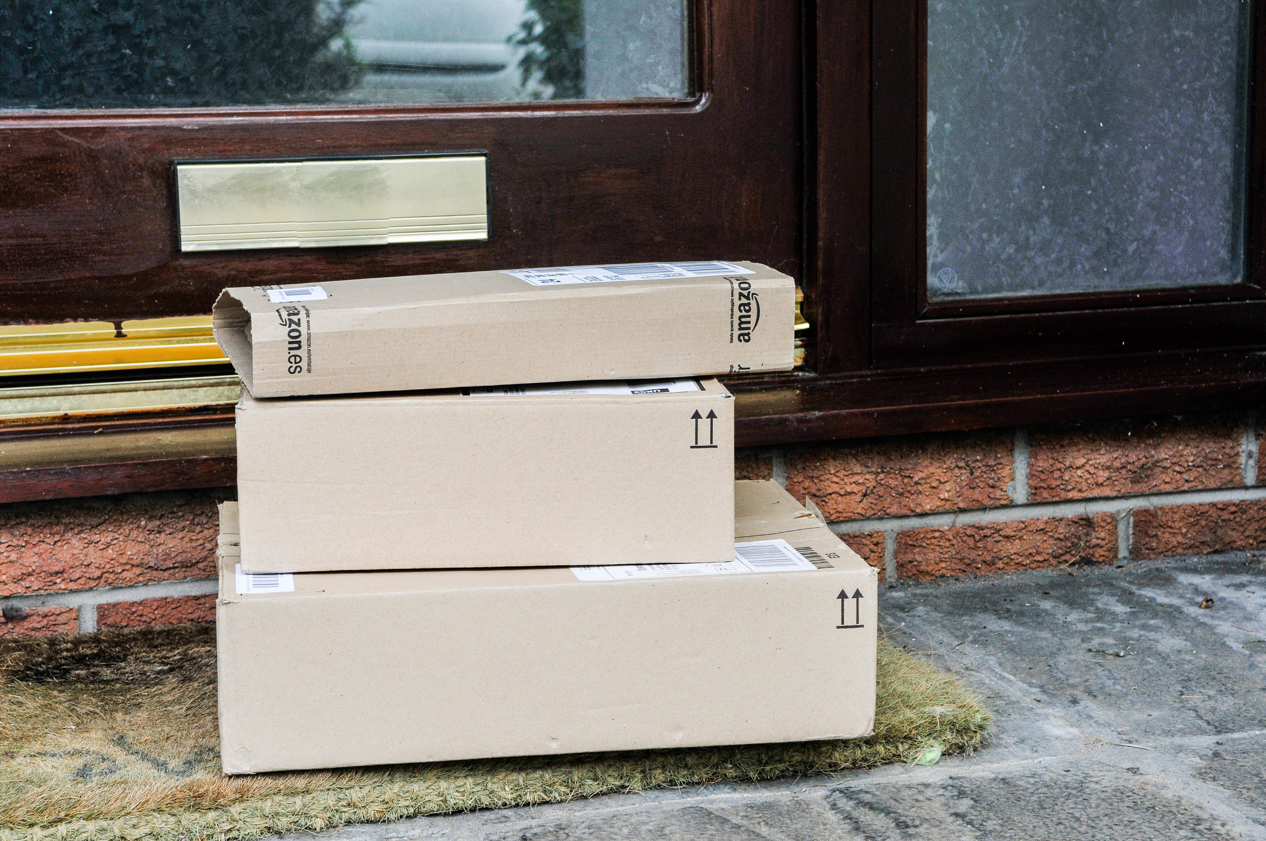 Parcels left on a doorstep 
