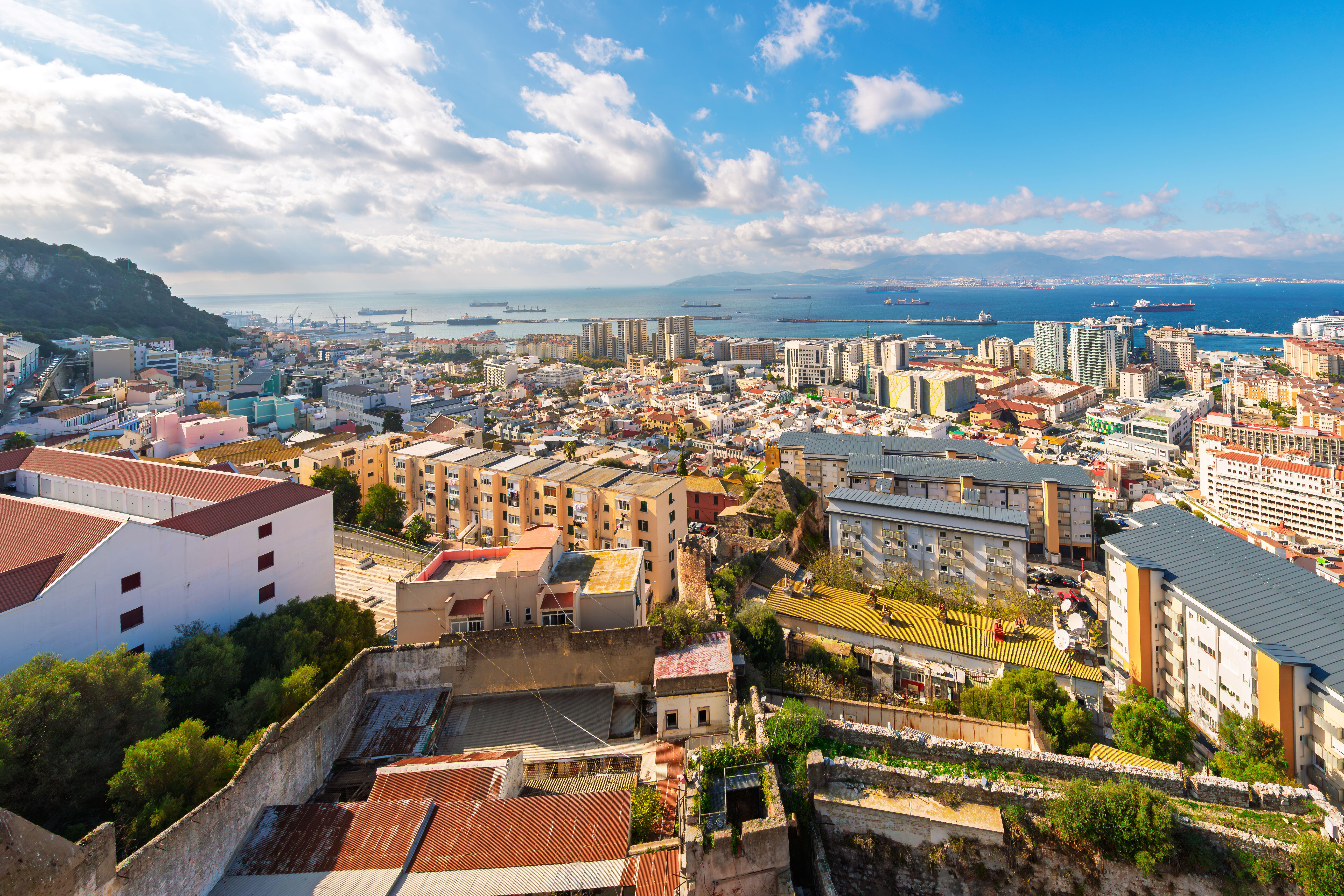 A panoramic view of Gibraltar 