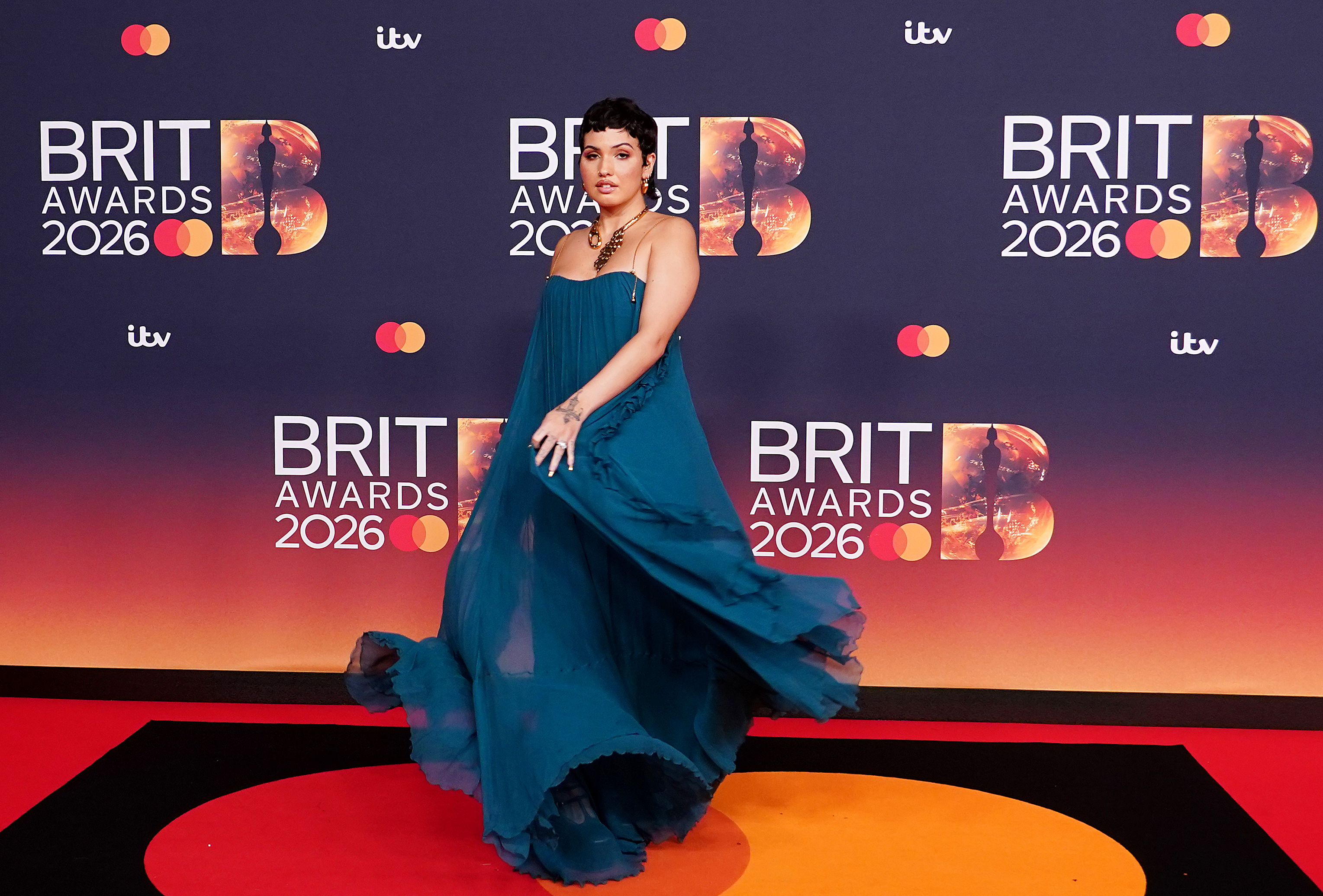 Mabel attending the Brit Awards 2026 at Co-op Live, Manchester