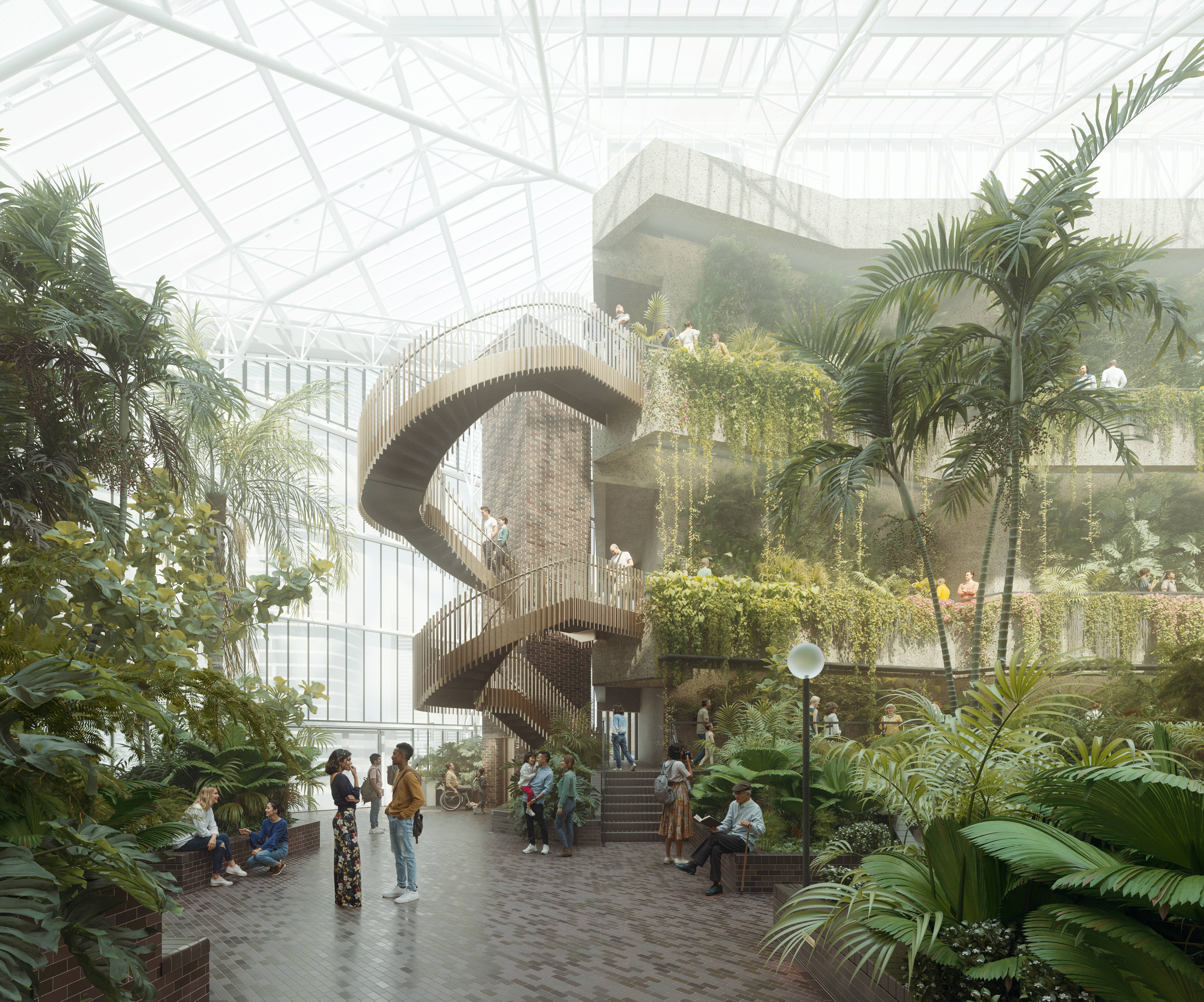 The planned interior of Barbican Centre