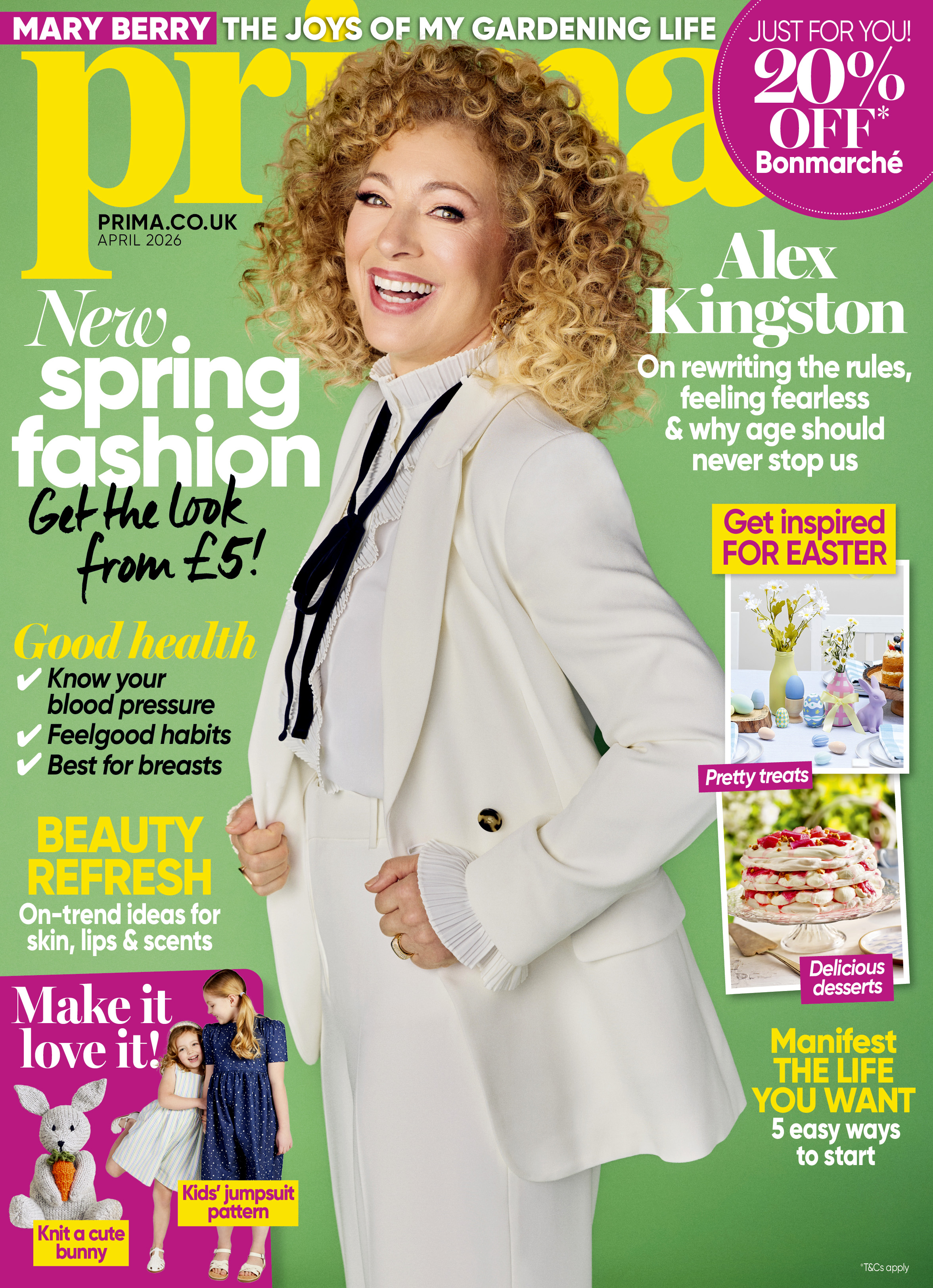 Alex Kingston on the cover of Prima magazine
