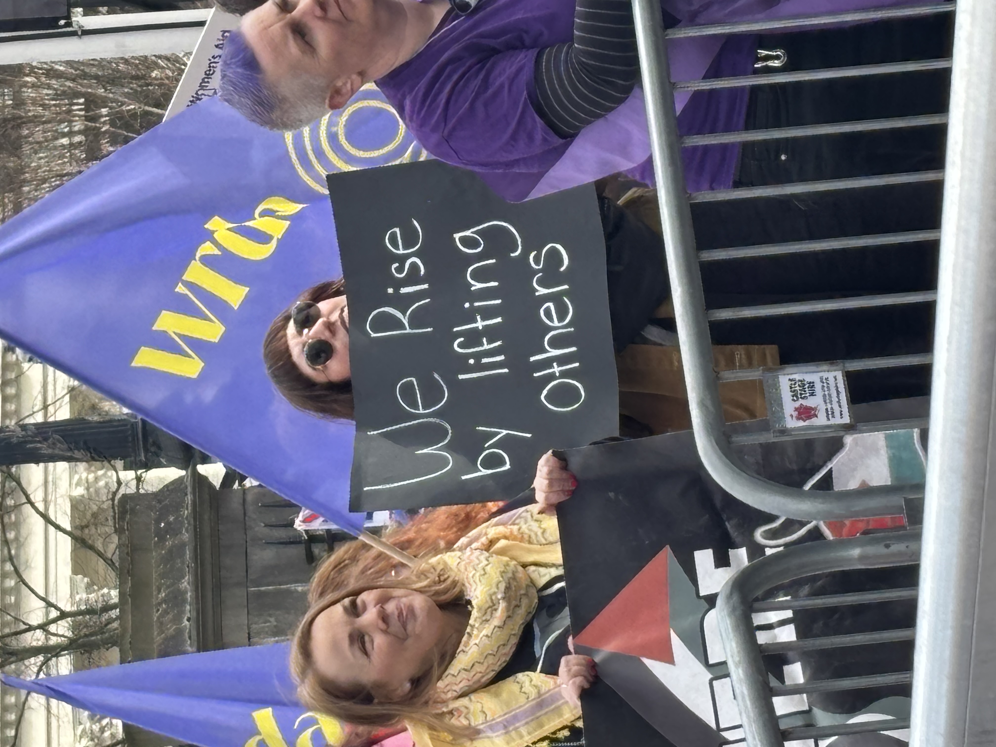 People at an International Women's Day rally in Belfast